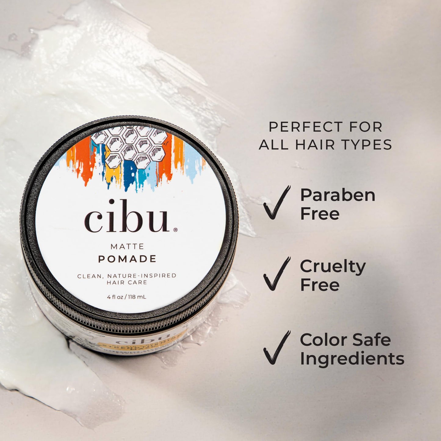 CIBU Matte Pomade - Nutrient Rich Hair Pomade for Men and Women - Long Lasting Hold Women and Mens Hair Products - Beeswax Firm Grip Control for Short Beauty & Personal Care CIBU