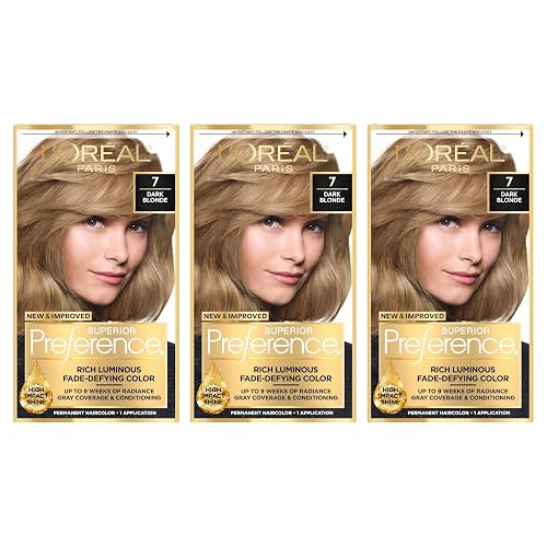 L’Oreal ParisSuperior Preference Rich Luminous Conditioning Colorant, Level 3 Permanent, Dark Blonde/Natural 7 (Pack of 3) Beauty & Personal Care L'Oreal Paris