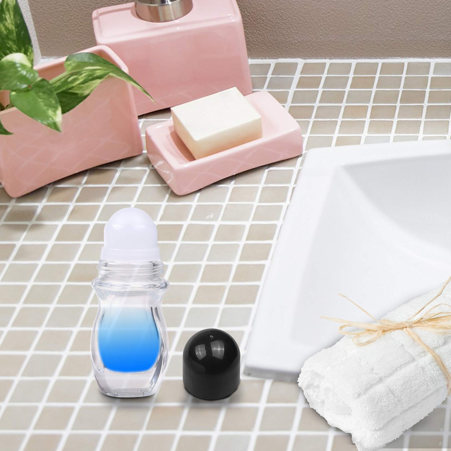 2 Pack Deodorant Glass Rollers - Empty Rollerball Bottles, Roll on Bottles for Oils, Sunscreen Roller Applicator, Essential Oil Roller Bottles Beauty & Personal Care Kare & Kind