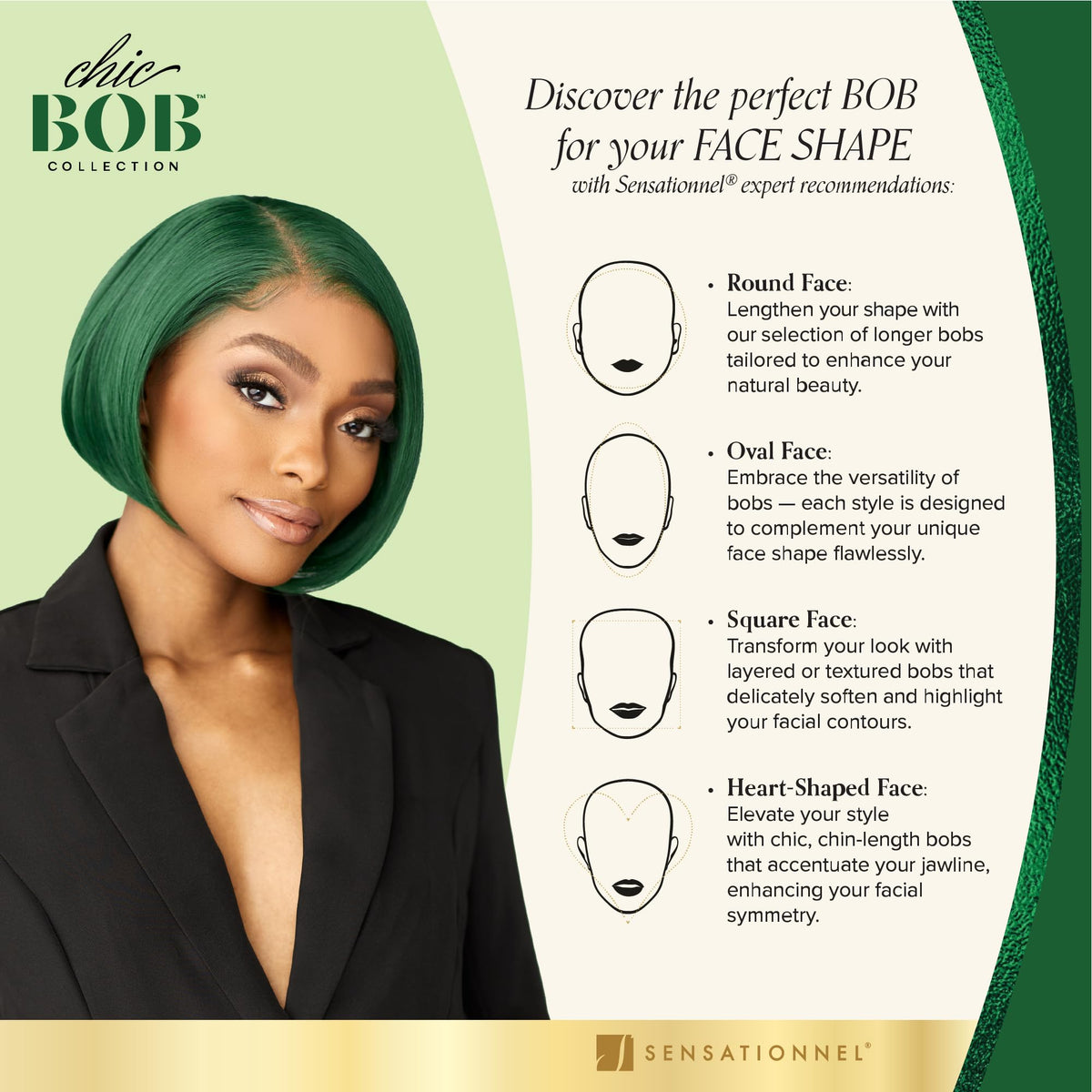 Sensationnel Chicbob Lace Frontwig-Bob Unit 3, 1B OFFBLACK