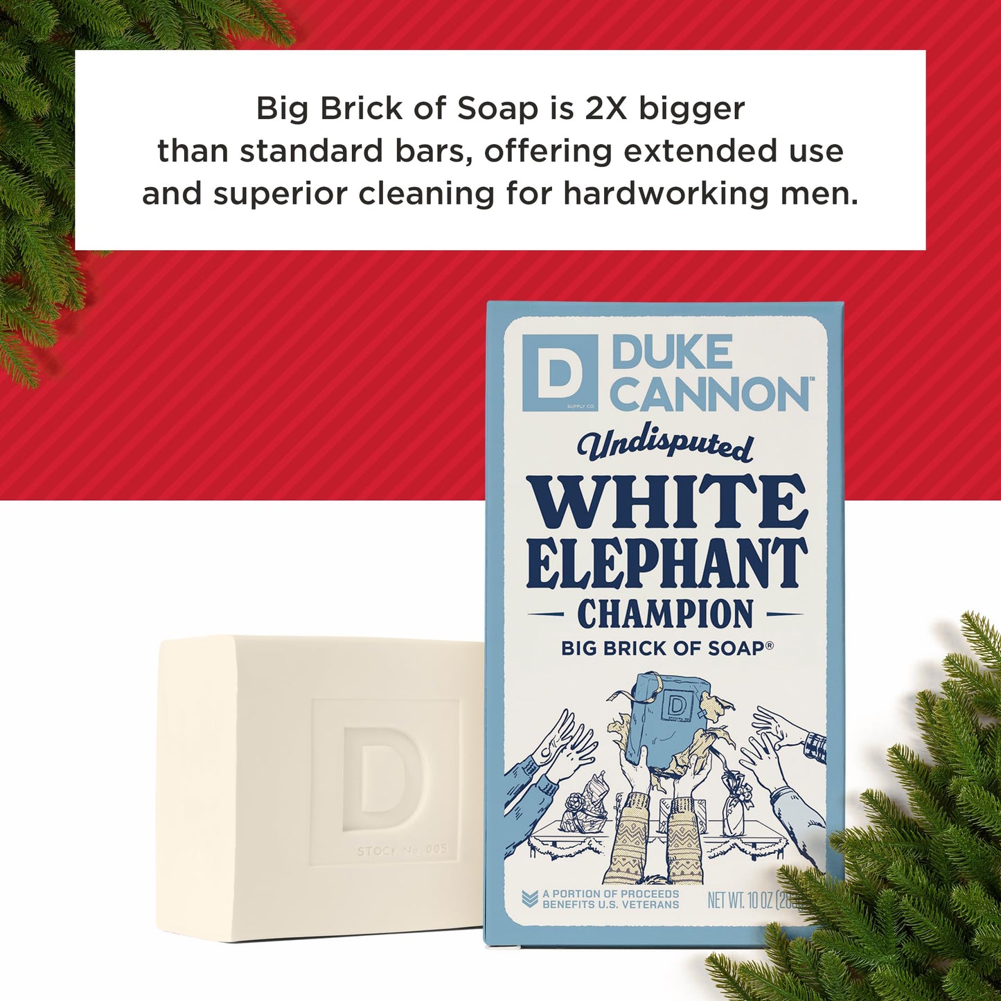 Duke Cannon Supply Co. White Elephant Bar Soap - 10oz Large Soap Brick with Citrus Musk Scent - Holiday Gag Gift, Funny White Elephant Gift Idea Beauty & Personal Care Duke Cannon Supply Co.