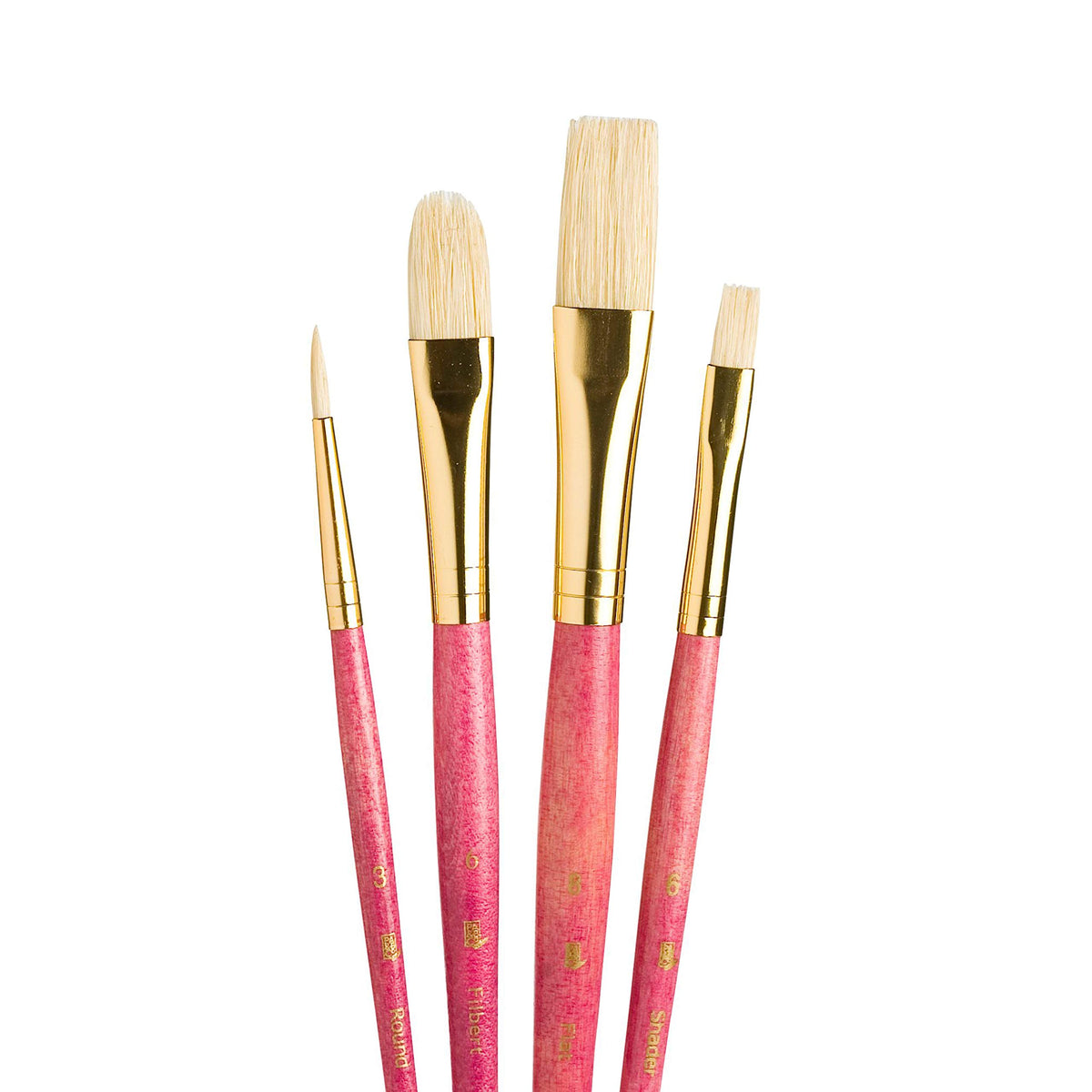 Princeton Real Value, Series 9100, Paint Brush Sets for Acrylic, Oil & Watercolor Painting, NAT-Bristle (Rnd 3, Shader 6, FLB 6, Flat 8)