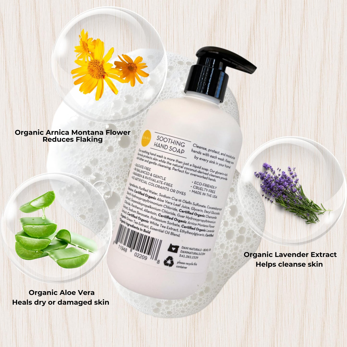 DANI Naturals Sandalwood Vanilla Hand Soap, 12 fl oz, Vegan, Non-Toxic, Made in USA Beauty & Personal Care DANI