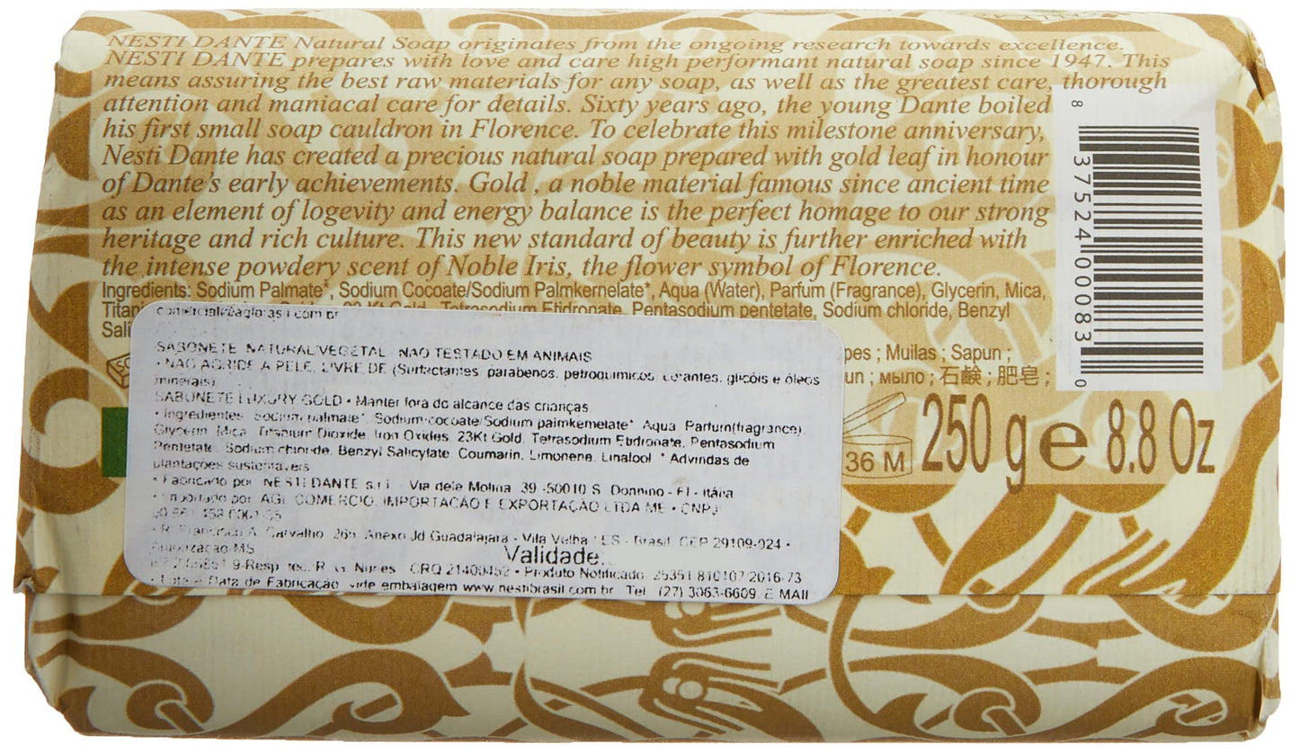 Nesti Dante Nesti dante 60 anniversary luxury gold soap with gold leaf (limited edition), 8.8oz, 8.8 Ounce Beauty & Personal Care Nesti Dante