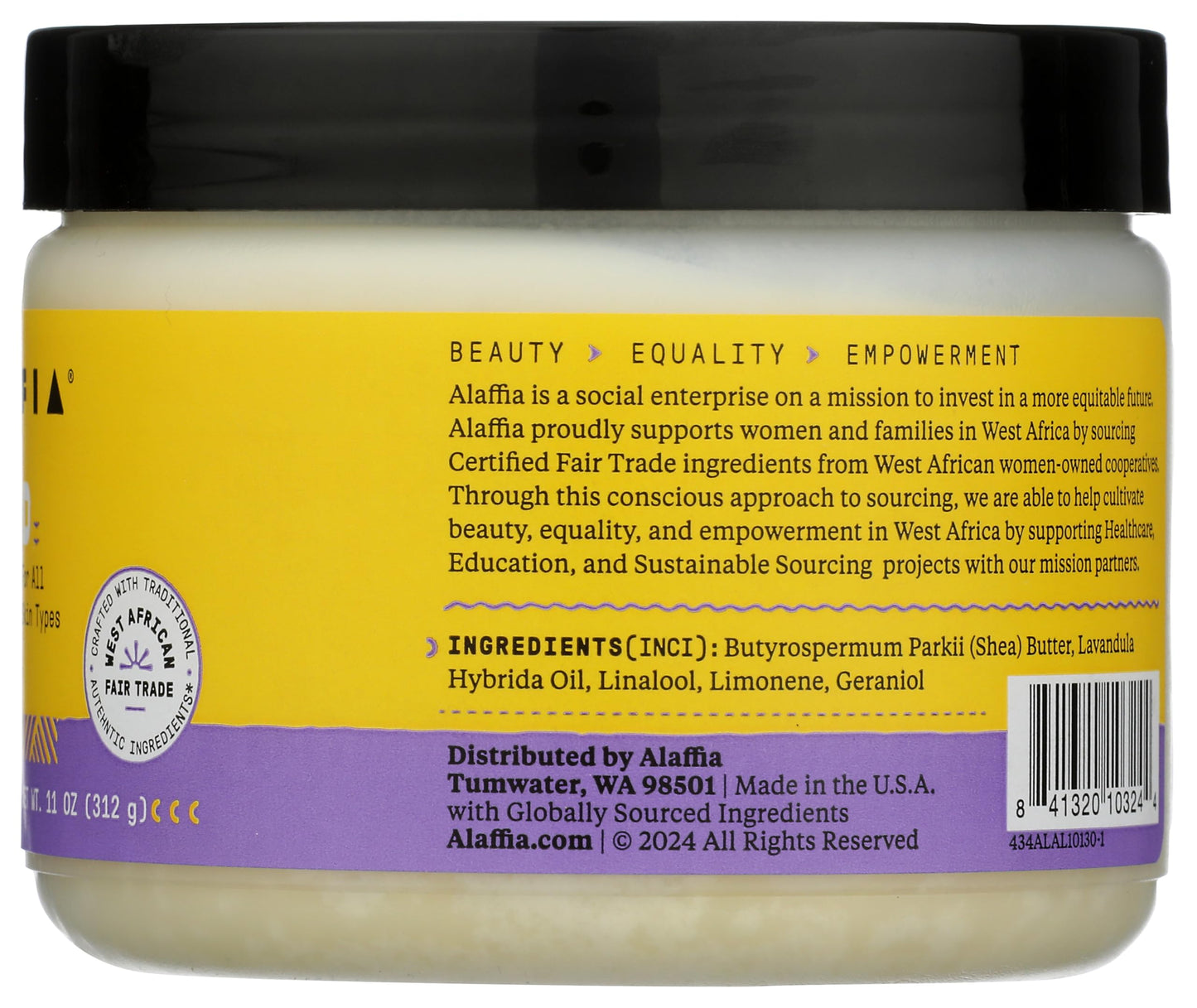 Alaffia Butter Shea Wild Lavendr, 11 oz Beauty & Personal Care Alaffia