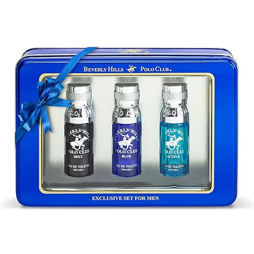 Beverly Hills Polo Club BHPC Men's 3-Piece Eau De Toilette Gift Set | Designer Cologne Collection for Him | Citrus Fragrance Sampler | Travel-Size Beauty & Personal Care Beverly Hills Polo Club