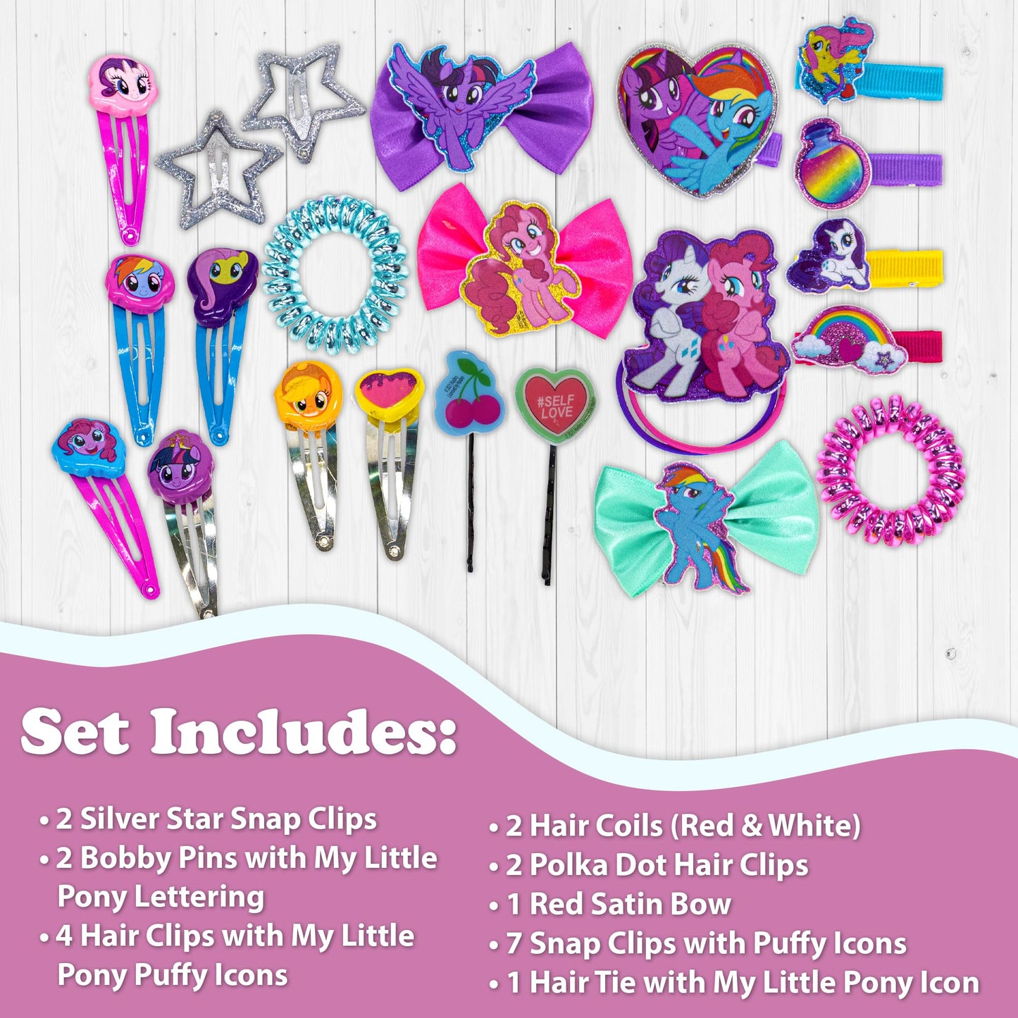 My Little Pony - Townley Girl Hair Accessories Kit|Gift Set for Kids Girls|Ages 3+ (22 Pcs) Including Hair Bow, Coils, Hair Clips, Hair Pins and More Beauty & Personal Care Townley Girl