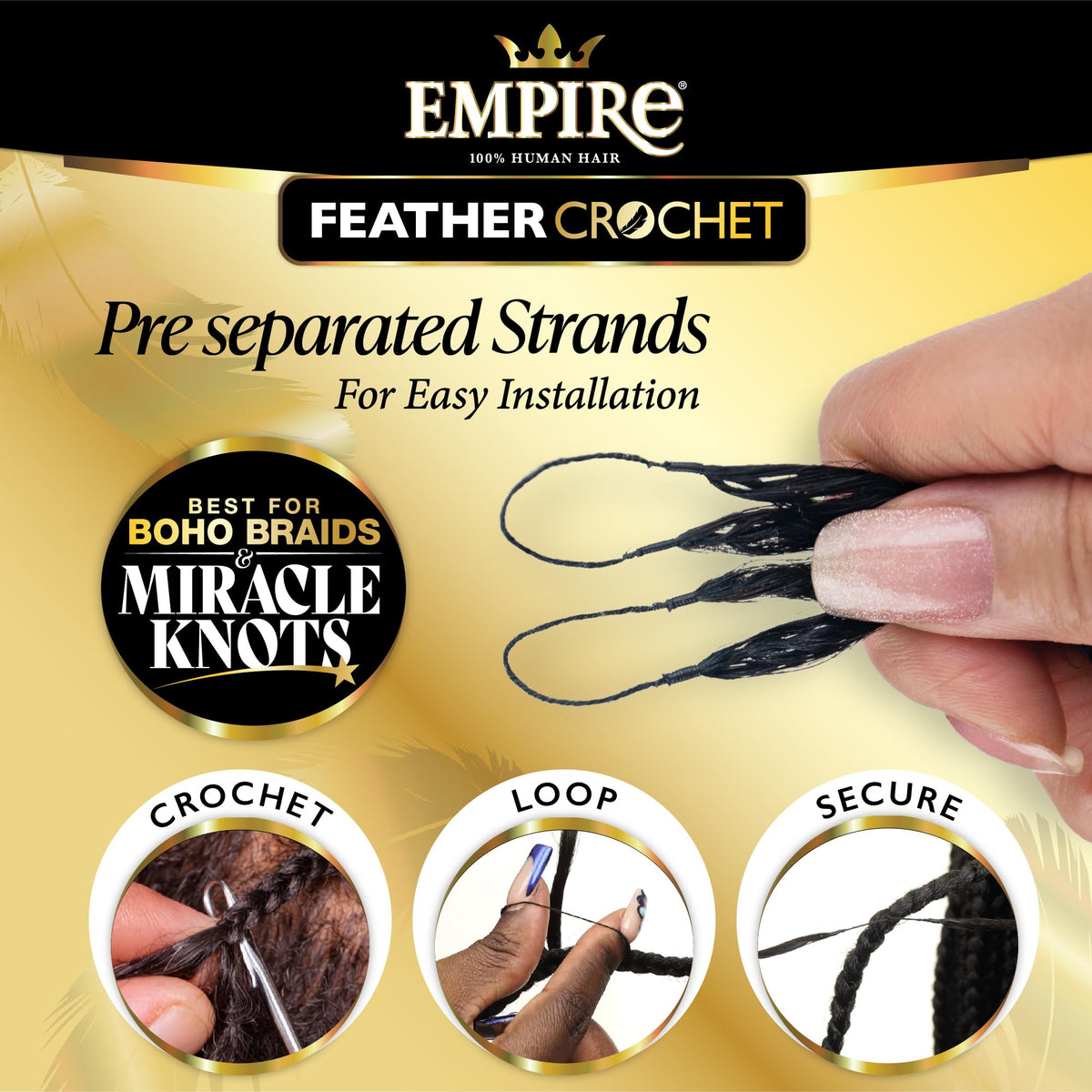 Sensationnel Empire Feather Crochet Braids-Deep,12 inch, S4/27