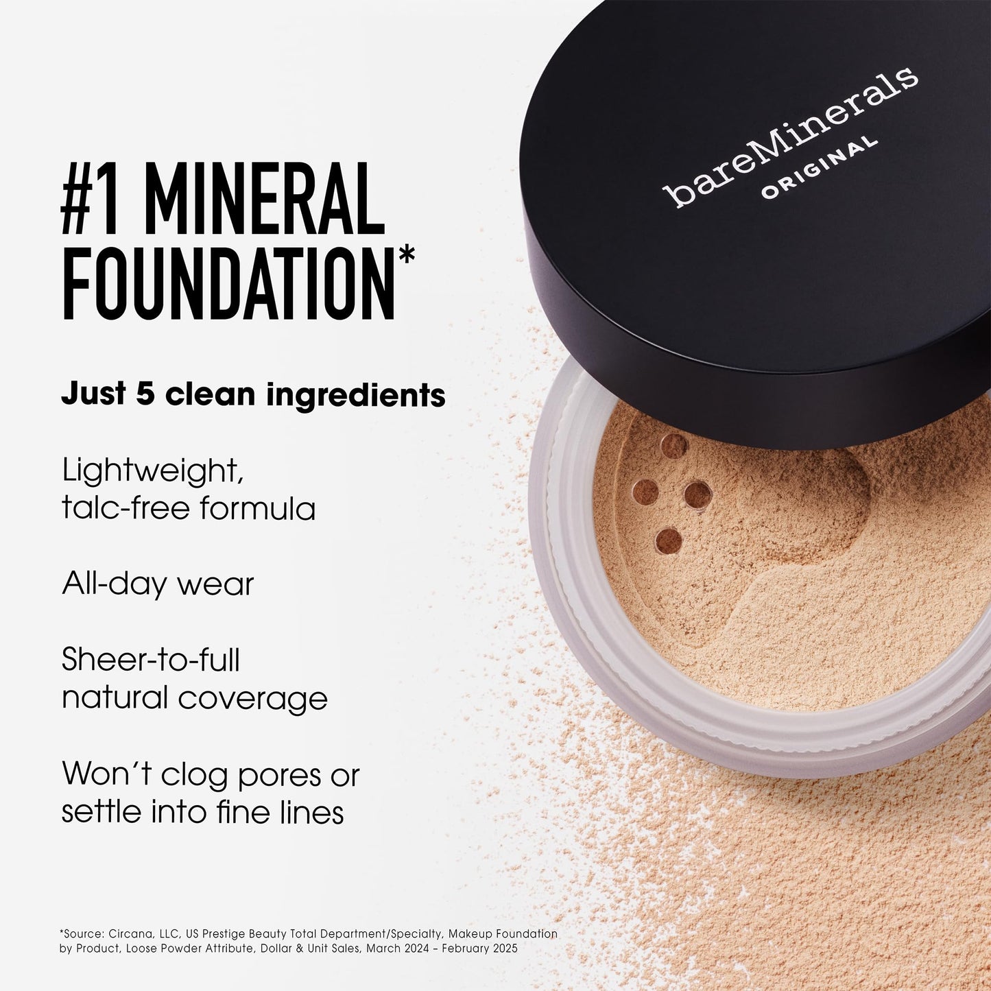 bareMinerals Deluxe Original Loose Mineral Foundation SPF 15 - Holiday Limited Edition Size $88 value - Medium Beige, Vegan, Cruelty-Free Beauty & Personal Care bareMinerals