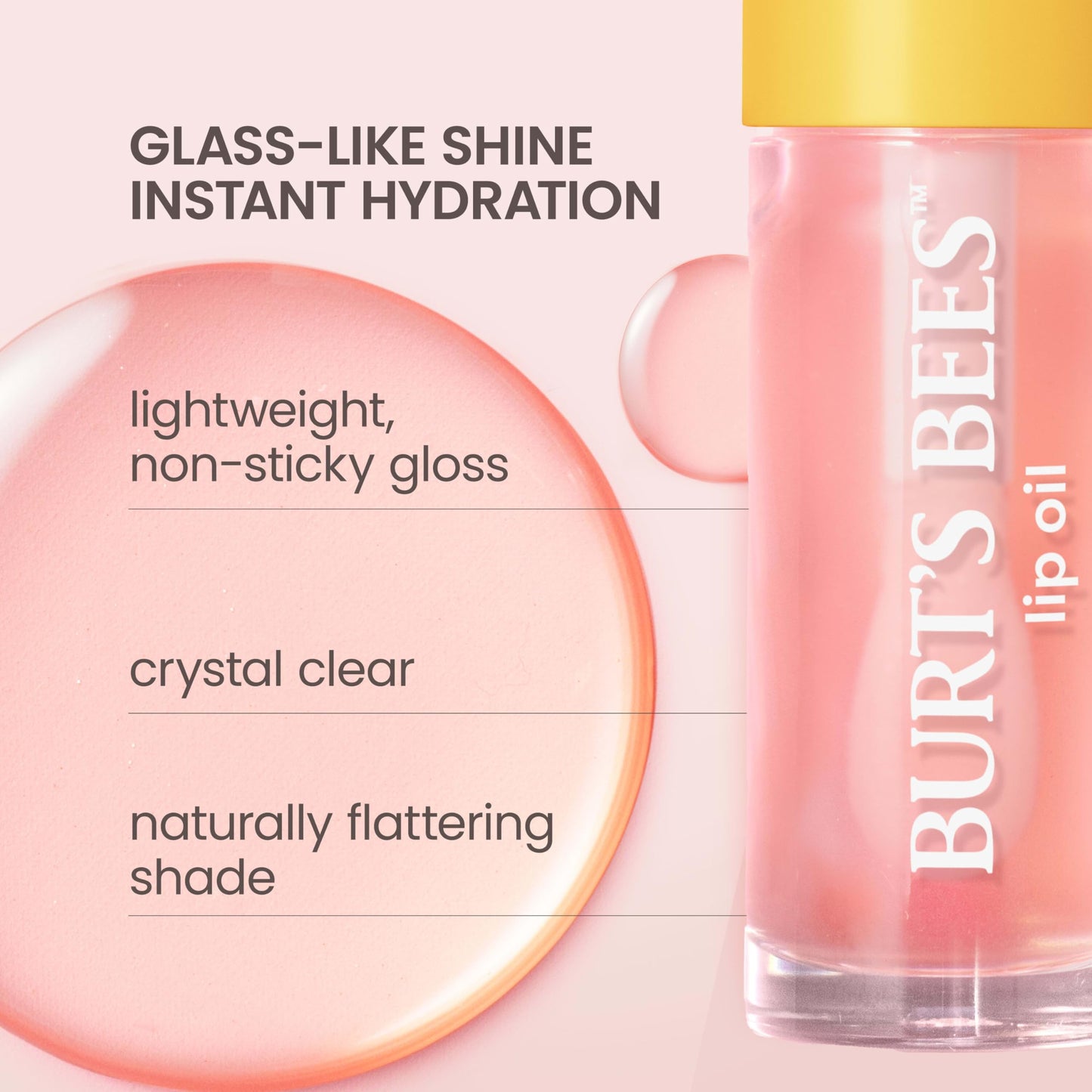 Burt's Bees Lip Oil Clear Day, Instant Hydration, Nourishes and Softens Lips, Tint Free, High Shine Finish, Responsibly Sourced Jojoba Oil, Non Beauty and Personal Care Burt's Bees