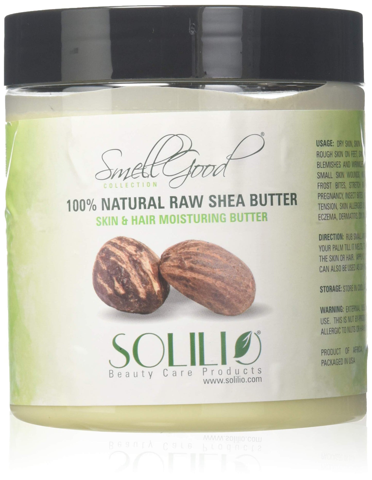 SmellGood - Pure Unrefined Shea Butter, totally natural and organic, ivory color, packed in 16 oz Jar, 1 Unit Beauty & Personal Care SmellGood