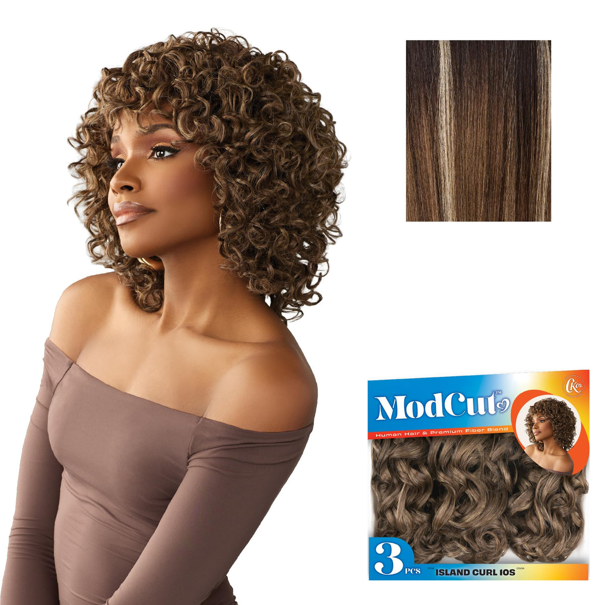 Sensationnel CKCO ModCut 3pcs Bundles -Island Curl 10S,BALAYAGEMOCHA