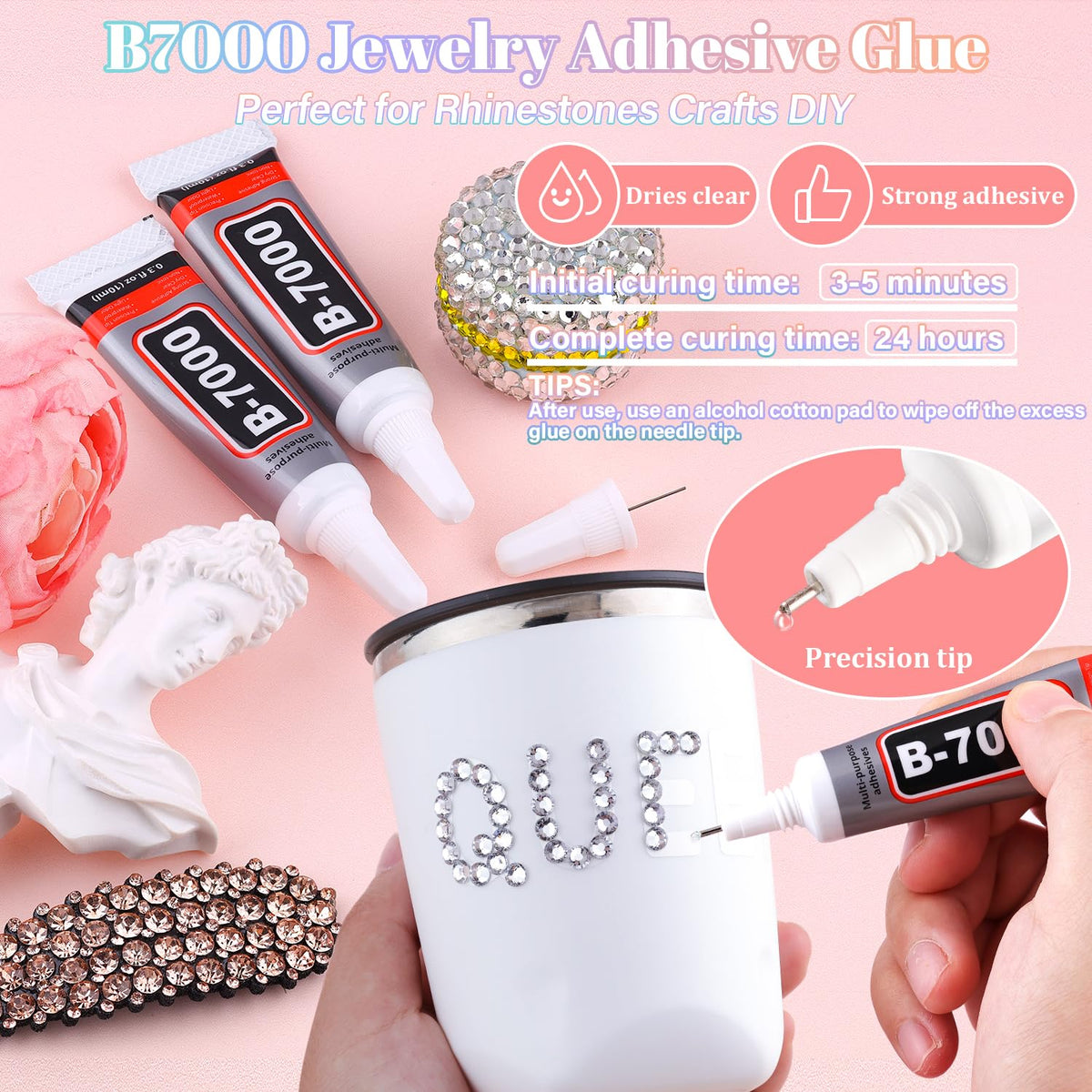 BELLEBOOST 36000Pcs Clear Silver Rhinestones Bedazzling Kit