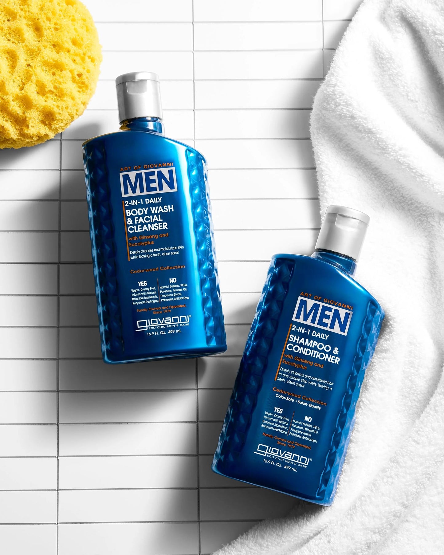 GIOVANNI Men 2-in-1 Body & Face Wash - Hydrating Shower Gel for Men, Face & Body Cleanser, Fresh Sandalwood & Vetiver Scented, Daily Skin Care - 16.9 Beauty & Personal Care GIOVANNI