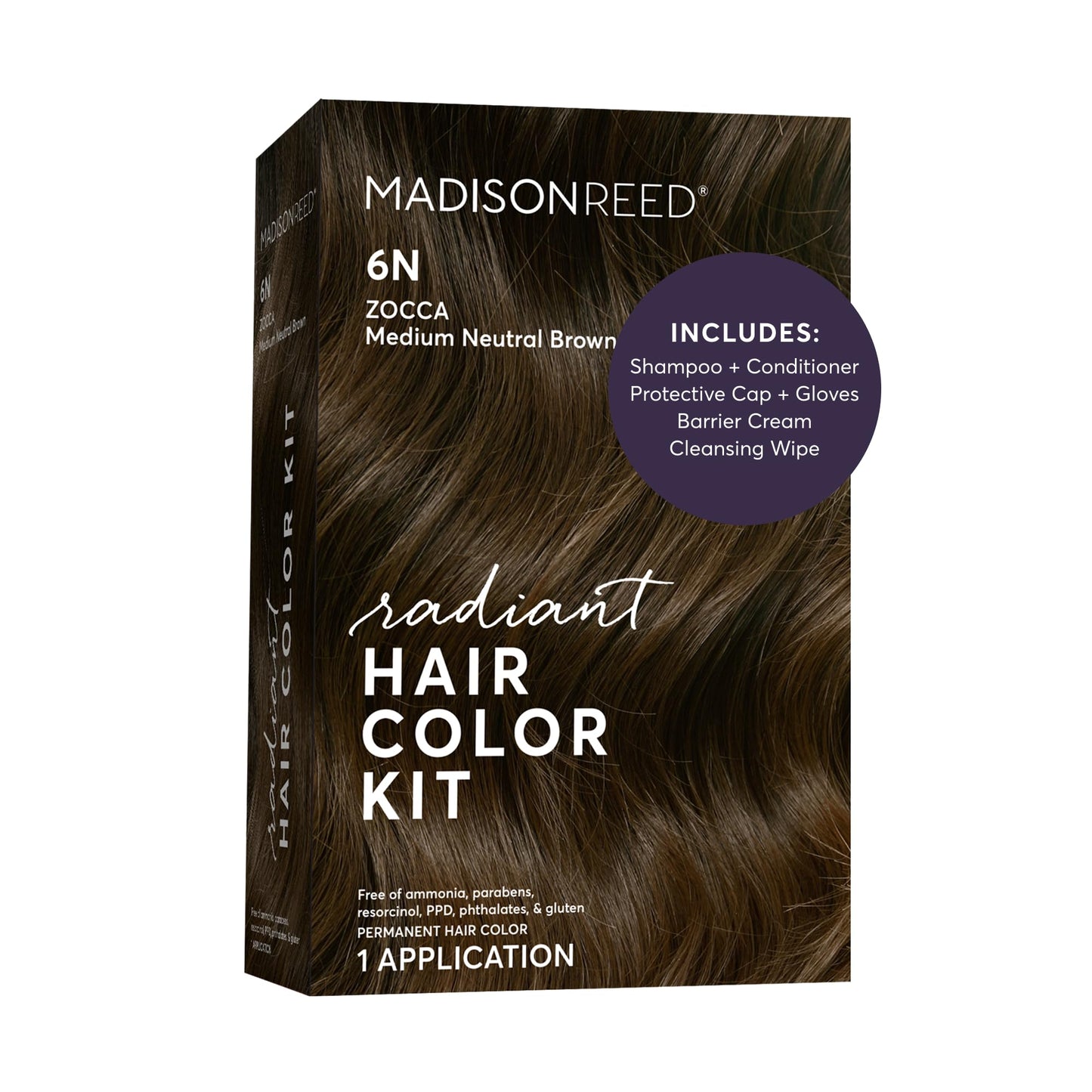 Madison Reed Radiant Hair Color Kit - 6N Medium Neutral Brown (Zocca Brown), Salon-Quality Permanent Hair Dye, Superior Gray Coverage & Dimensional Beauty & Personal Care Madison Reed