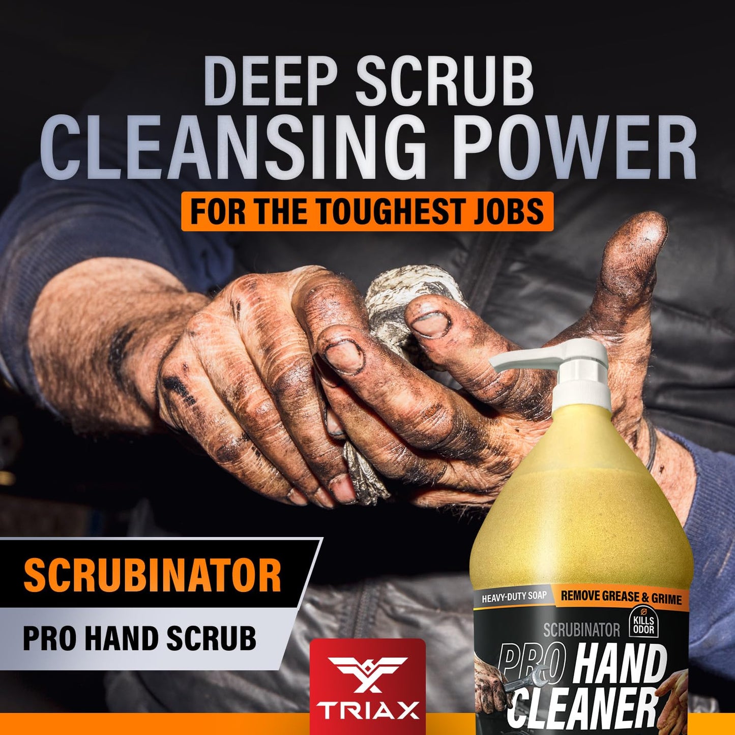 Triax Scrubinator - Heavy Duty Hand Scrub and Cleaner - Removes Tough Grease, Dirt, Grime, and Odors - No Toxic Solvents or Harsh Chemicals Beauty & Personal Care Triax