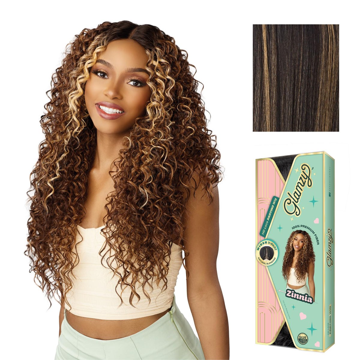 Sensationnel Glamzy Lace Part Wig-Zinnia, BALAYAGEGOLD