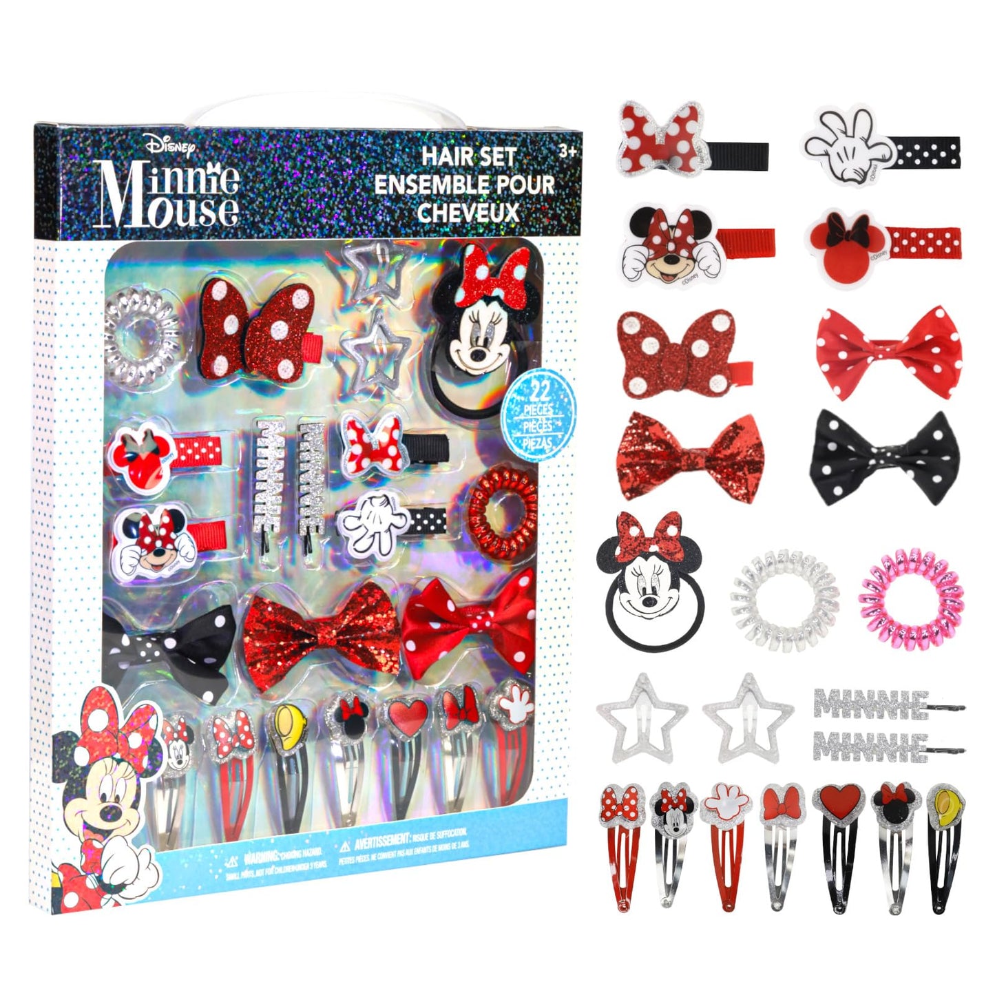 Townley Girl Disney Minnie Mouse Hair Accessories Set for Kids, Perfect for Parties, Sleepovers and Makeovers, Ages 3 Beauty & Personal Care Townley Girl
