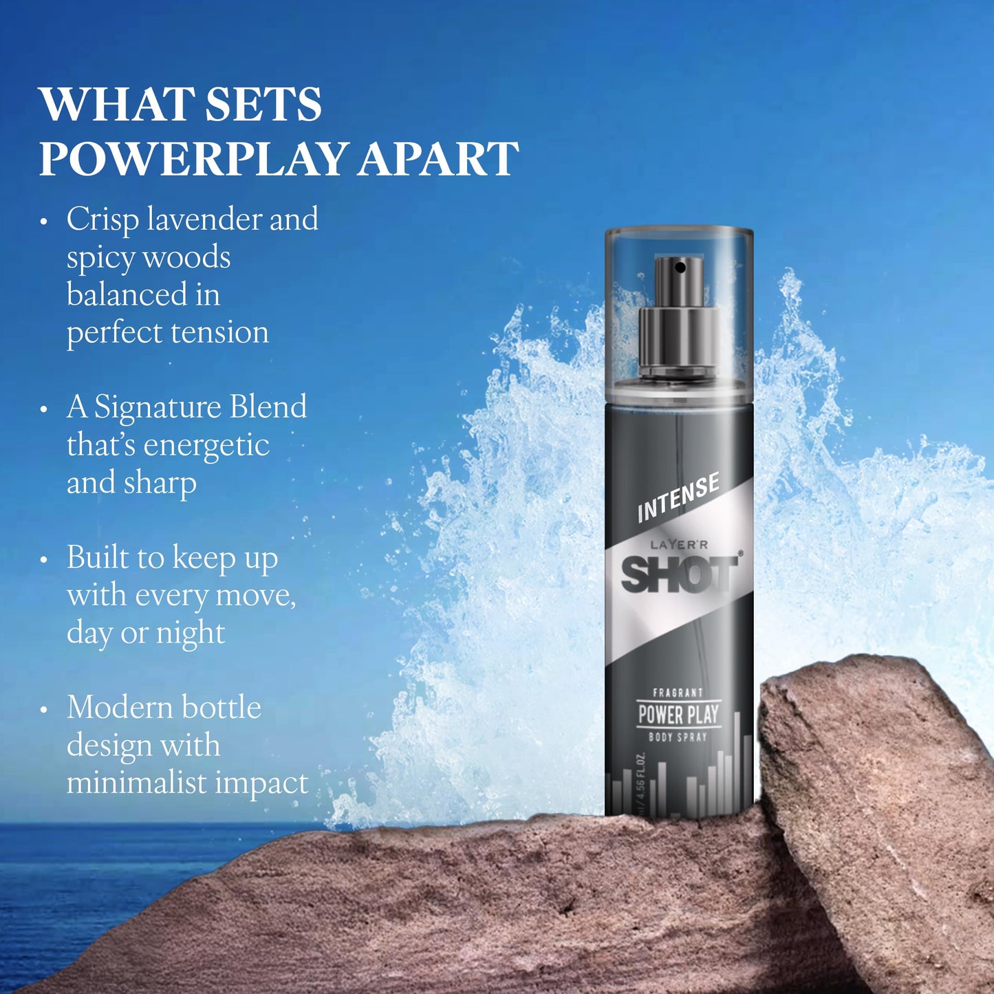 Layer'r Shot Deodrant, Power Play, 135ml Beauty and Personal Care Layer'r