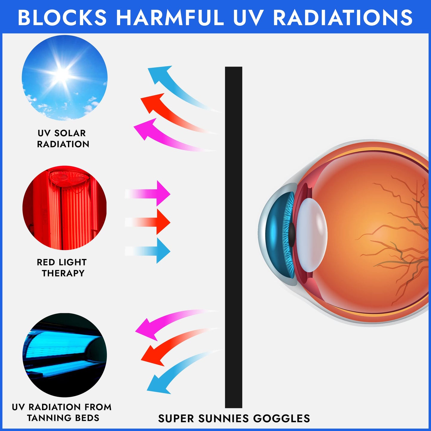 Super Sunnies UV Eye Protection FDA Compliant Tanning Bed Goggles Eyeshields - Random Color Beauty & Personal Care Super Sunnies