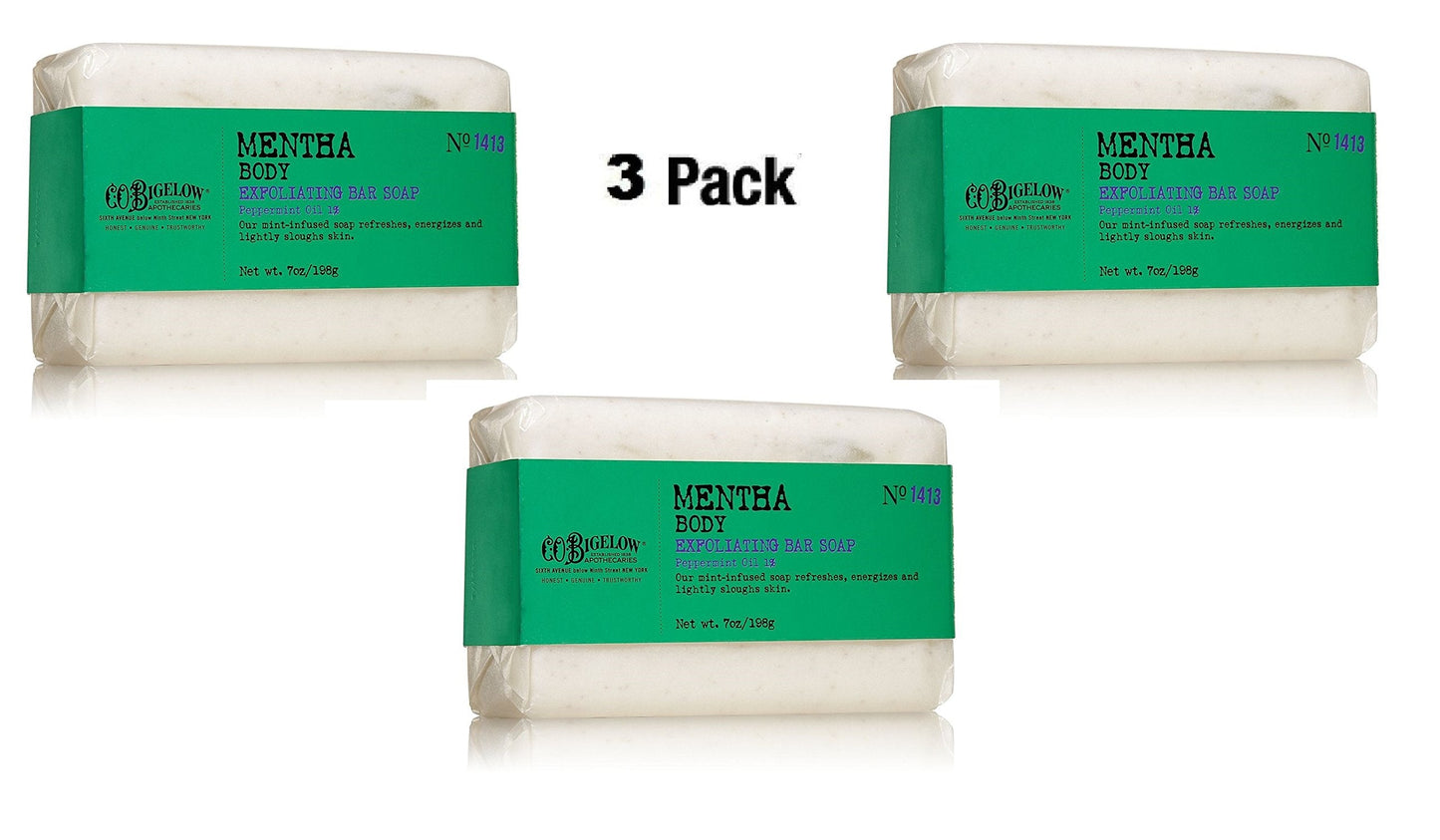 Lot of 3 C.O. Bigelow Mentha Body Exfoliating Bar Soap 7.0 oz Beauty & Personal Care Bath & Body Works