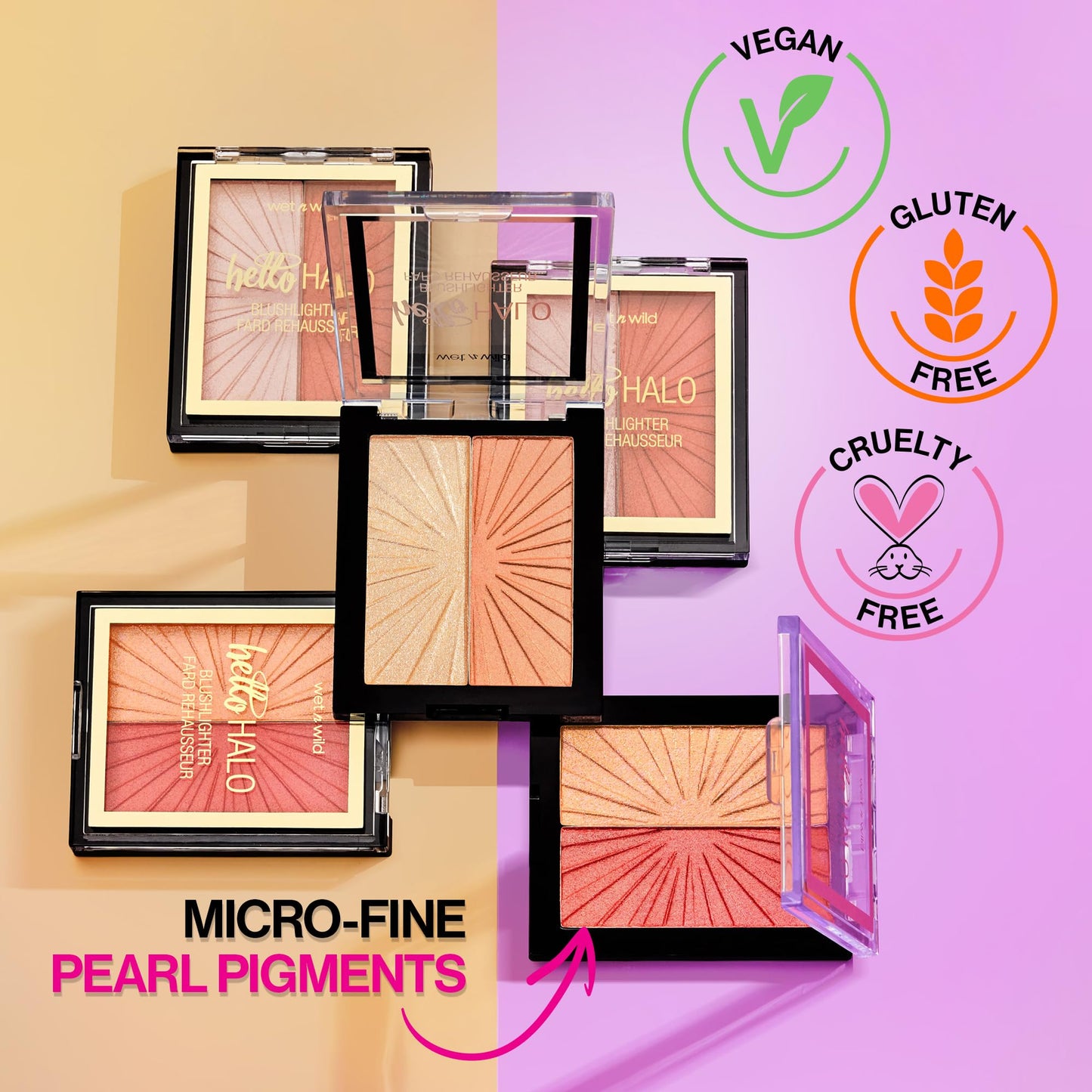 Wet n Wild MegaGlo Blushlighter, Blendable Blush & Highlighter Set, Shimmery Metallic Finish, Highlight Bling Beauty & Personal Care wet n wild
