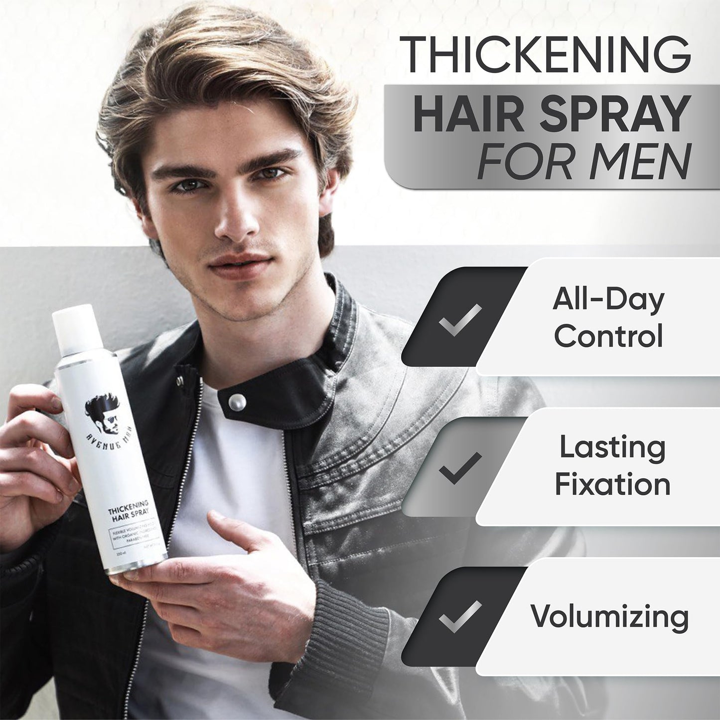 Avenue Man Hair Thickening Spray for Men - Professional Volumizing & Strong Hold Texturizing Spray for Men - Humidity Resistant & Easy Rinse Formula Beauty & Personal Care Avenue Man