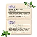 Wavertree & London Basil & Neroli Scented Natural Soap Bars (2 Bars), 7oz Moisturizing French Triple Milled Soap enriched with shea butter - Plant Oil Beauty & Personal Care Wavertree & London