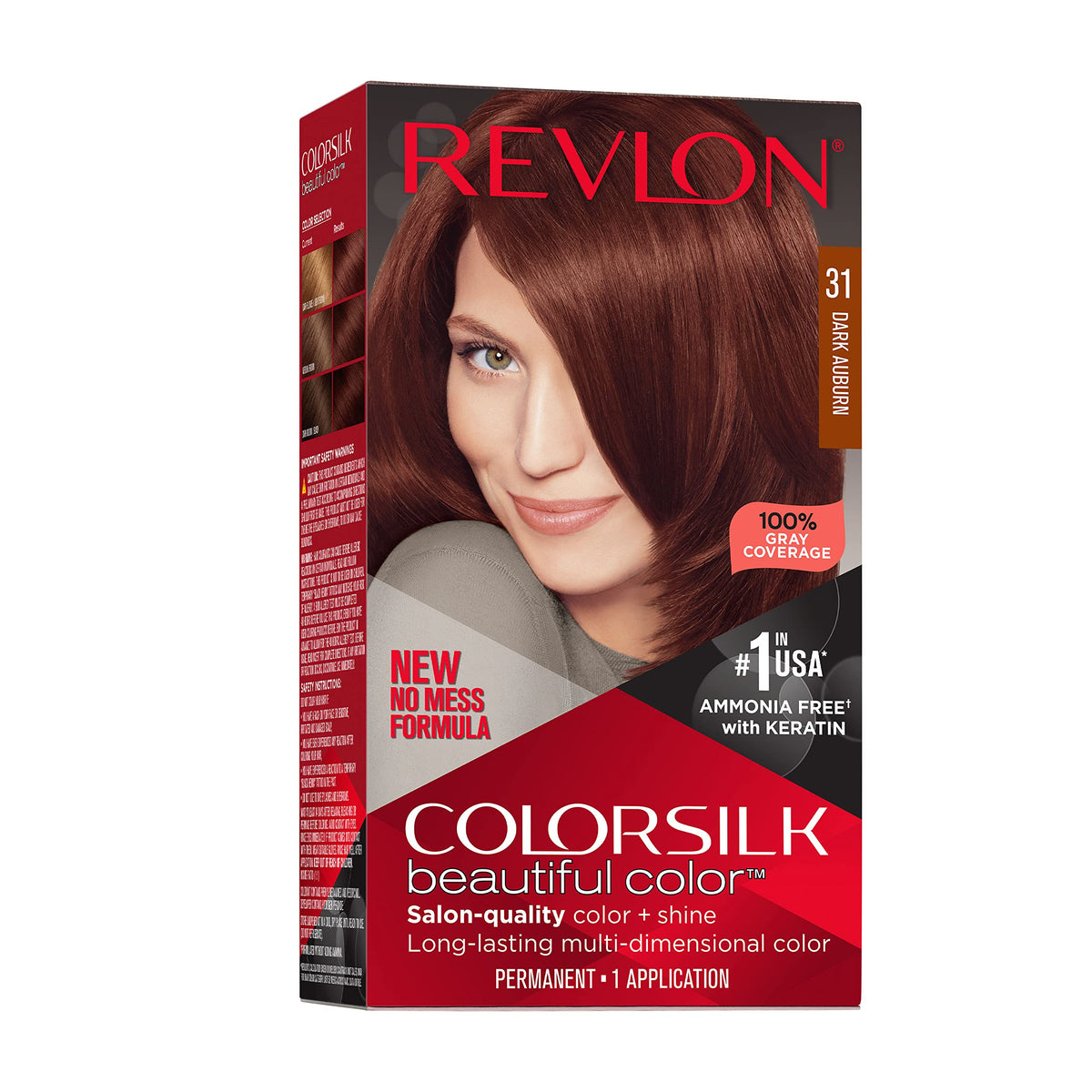 Revlon Colorsilk Beautiful Color Permanent Hair Color, Long-Lasting High-Definition Color, Shine & Silky Softness with 100% Gray Coverage, Ammonia Beauty & Personal Care REVLON