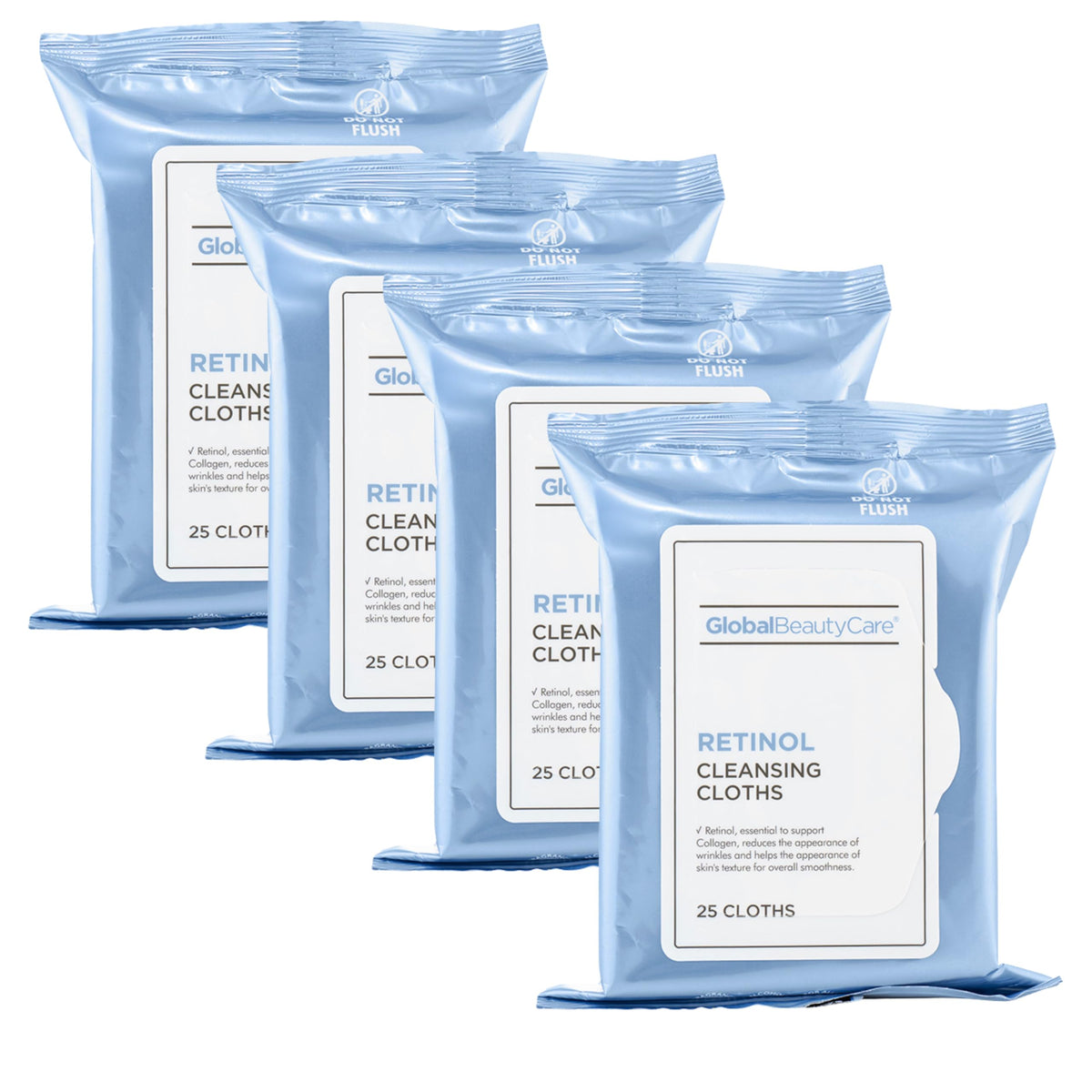Retinol Makeup Cleansing Cloth Wipes, 4-pk (100 Wipes) (Regular) Beauty & Personal Care Global Beauty Care