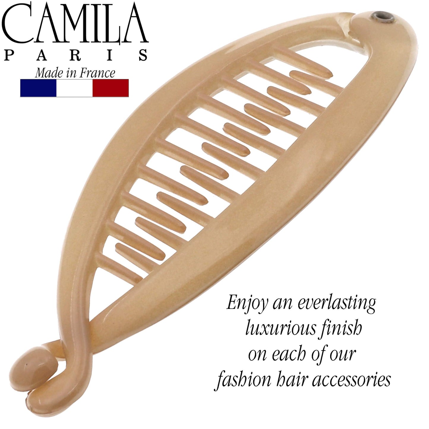 Camila Paris CP2207 French Small Banana Clip Hair Comb, Flexible for Thin Hair Ponytail Holder, Interlocking Styling Clips for Women, Made in France Beauty & Personal Care Camila