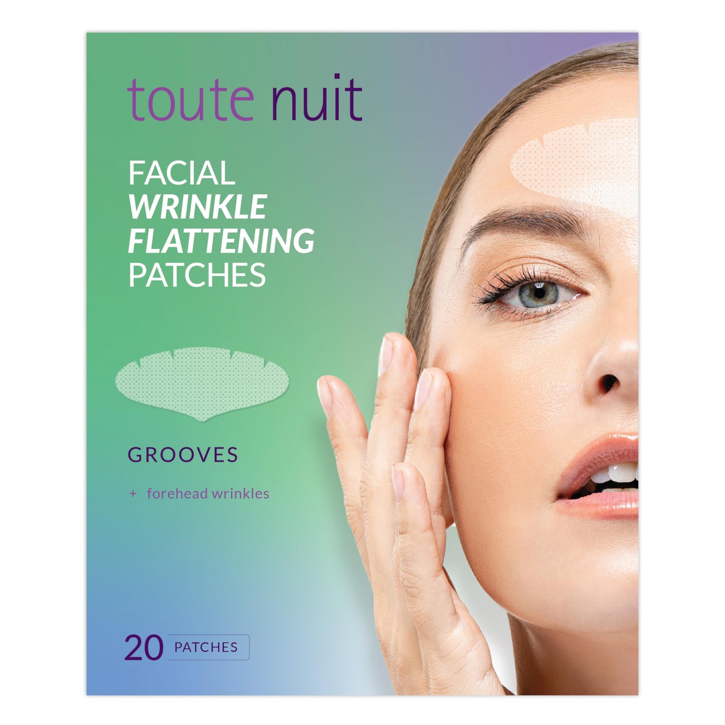 Toute Nuit Wrinkle Patches - Grooves - Face Tape for Maximum Forehead Coverage - Hypoallergenic Anti Wrinkle Patches - 20 Count, Made in USA Beauty & Personal Care Toute Nuit by Mimiko Inc