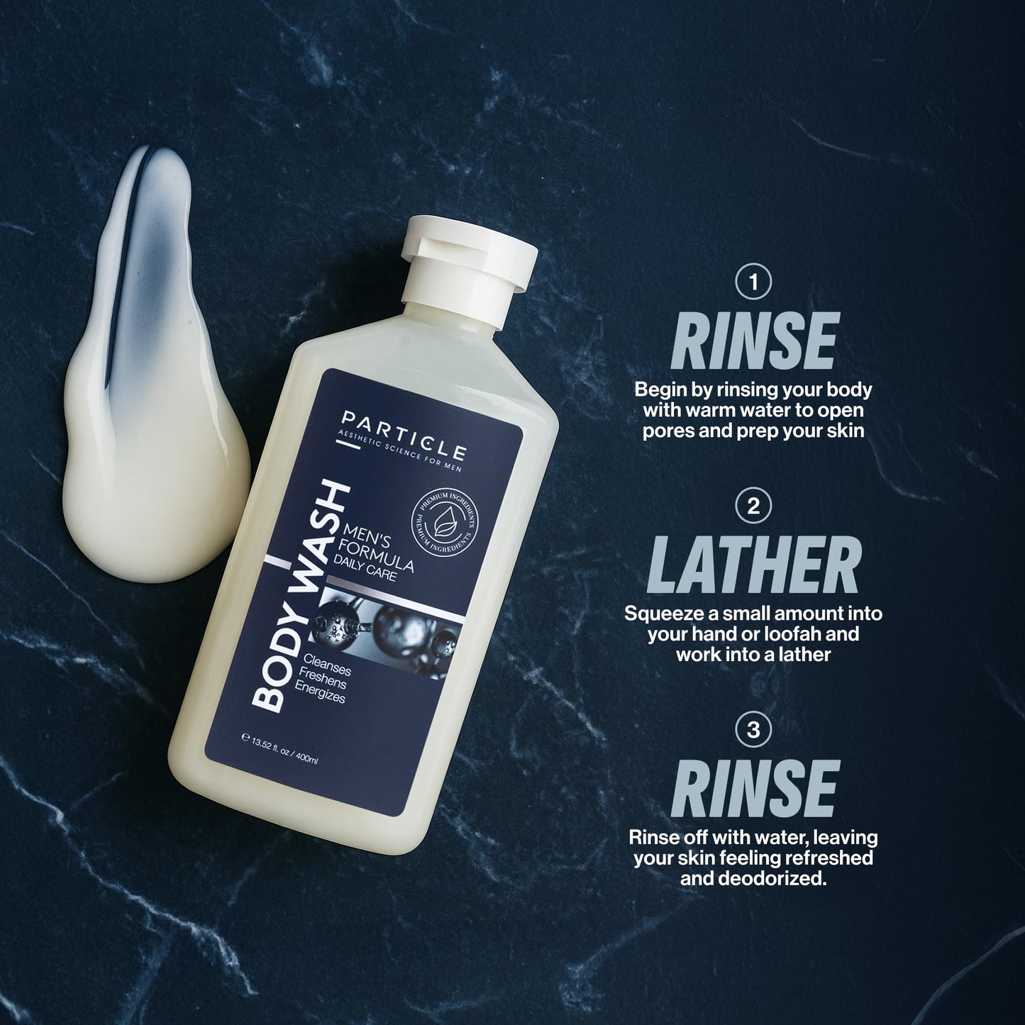 Particle Men’s Body Wash, Daily Skin Care for Men with Dead Sea Minerals, Hydrating Moisturizing Shower Gel and Cleanser for Men, All Skin Types Beauty & Personal Care Particle