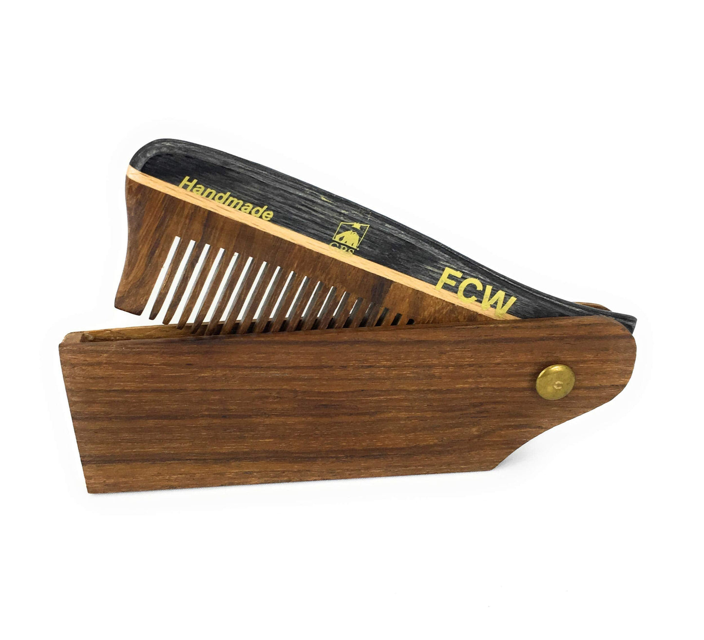 G.B.S Hair Care Set Synthetic Bristles, Handmade Foldable comb, Black Wood Beard Brush Synthetic Bristle and Pouch Beauty and Personal Care G.B.S