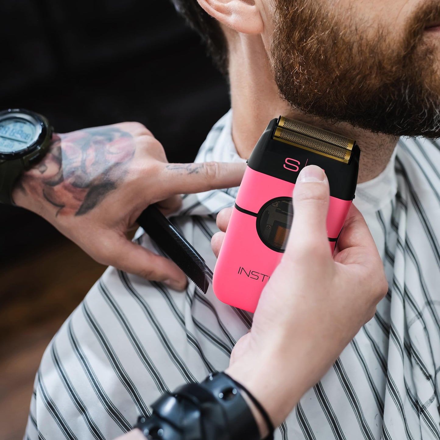 StyleCraft Instinct Metal Cordless Double Foil Shaver with IN2 Vector Motor Intuitive Torque Control, USB-C Rechargeable (Pink) Beauty and Personal Care Stylecraft