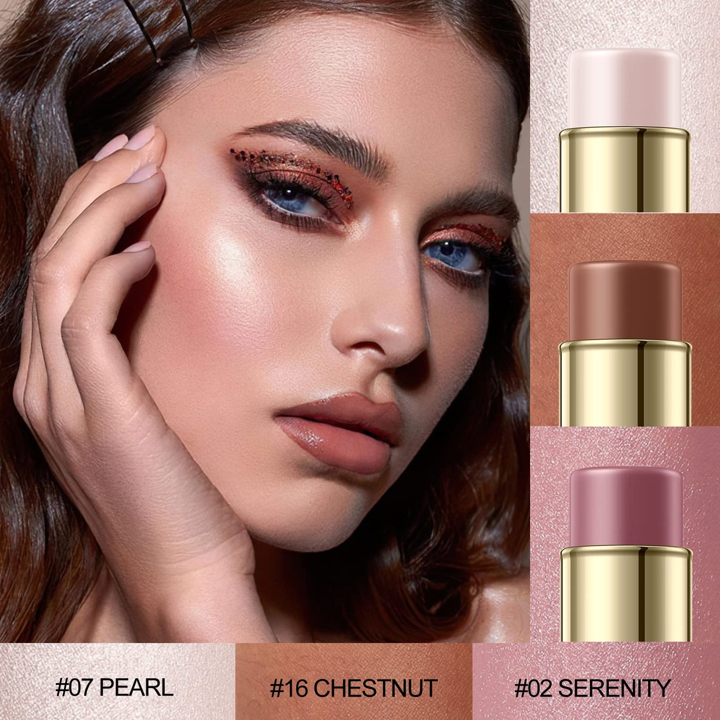 FALOCUTUS 3 Pcs UNIVERSAl Contour Stick Set,Cream Blush & Highlighter Bronzer Pen,Long Lasting & Smooth Natural Face Contouring Beauty & Personal Care Falocutus