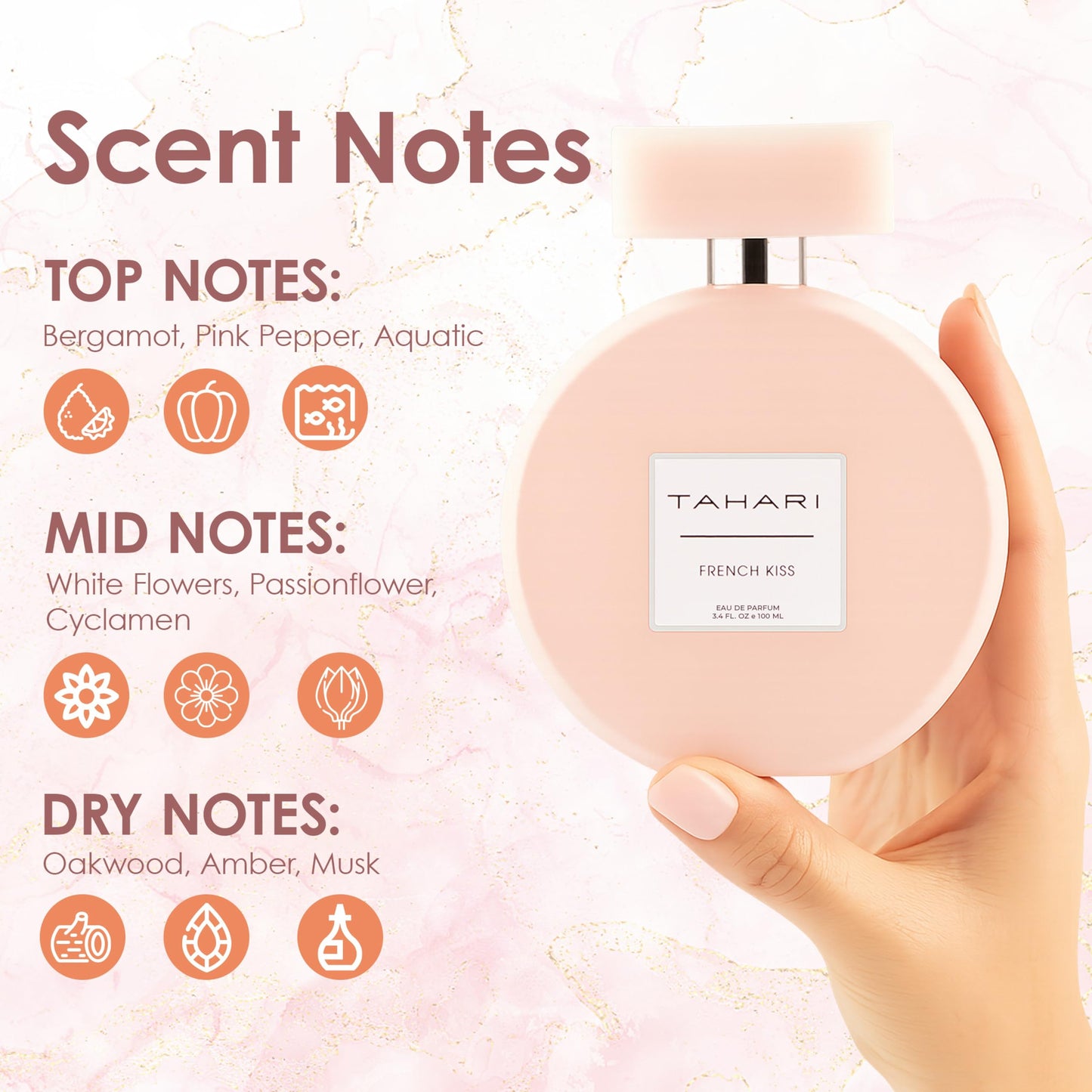 TAHARI Eau de Parfum for Women - Sweet & Seductive French Kiss Long-Lasting Fragrance, Affordable Perfume for Ladies, Elegant Cologne, Feminine Scent Beauty & Personal Care TAHARI