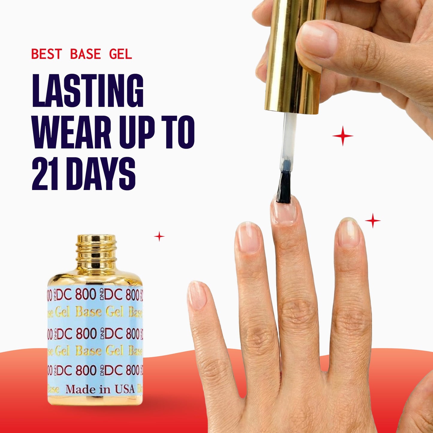 DND DC Base Gel and Top Gel Polish No Cleanse Set, UV/LED GelBase Polish 800 and No Cleanse Top Coat 900, Salon Professional Gel Polish Duo, 0.6 Fl Oz Beauty and Personal Care DAISY DND
