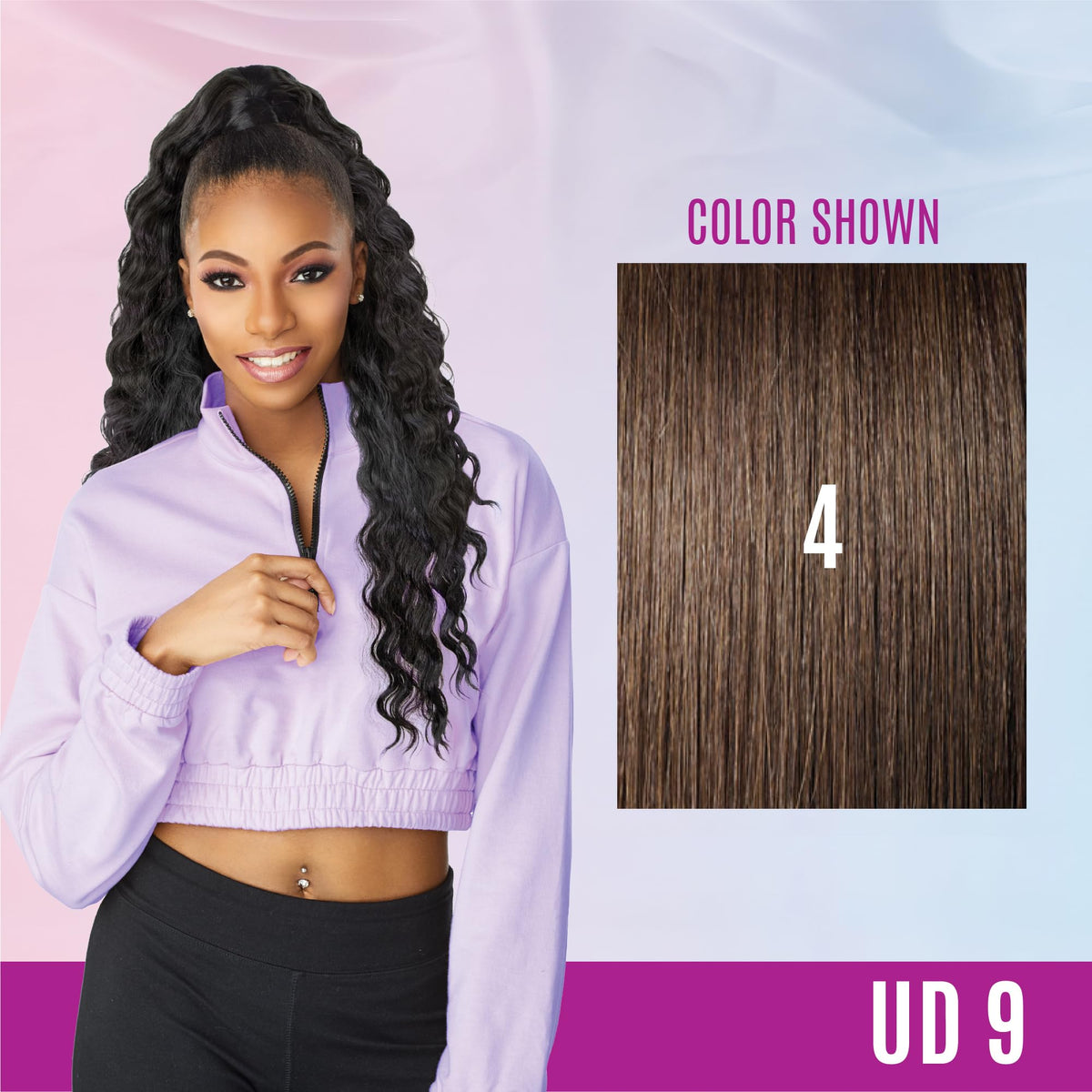 Sensationnel Instant Updown Halfwig Pony-lud 9, 4 MEDBROWN