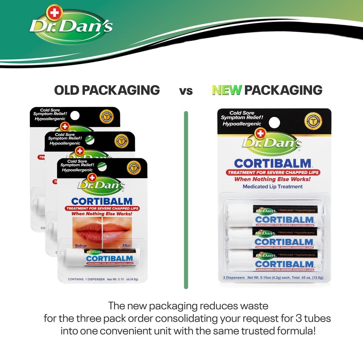 Dr. Dans CortiBalm Lip Balm Patented Formula 0.14 Ounces (3-Pack) Beauty & Personal Care Dr. Dan's