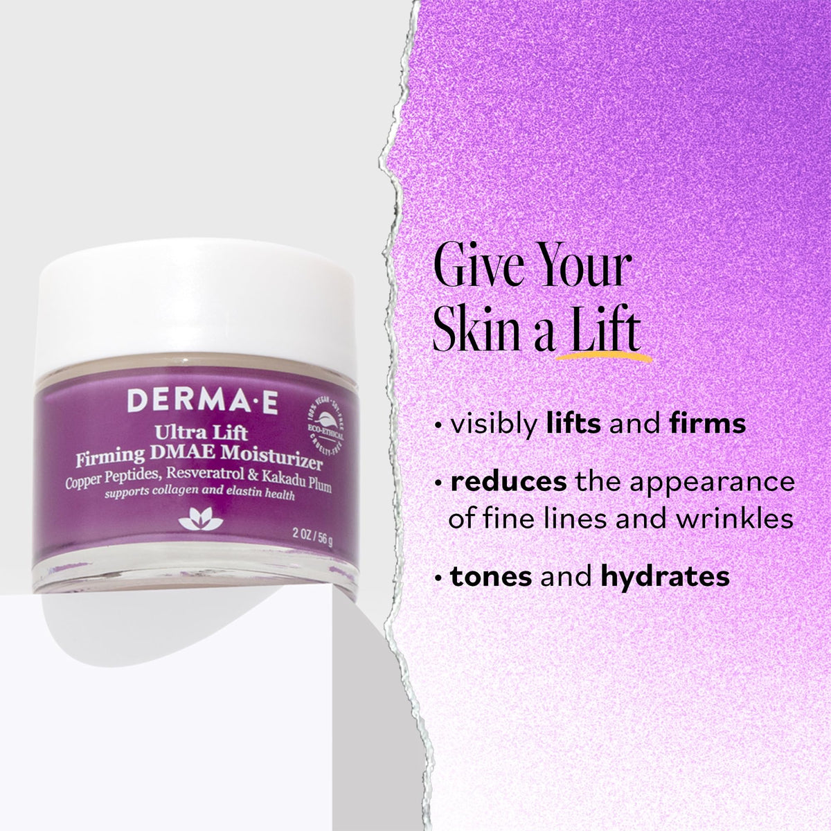 Derma E Firming DMAE Moisturizer - Copper Peptides, Resveratrol & Kakadu Plum - Supports Collagen and Elastin Health- Vegan Facial Skin Care, 2oz Beauty & Personal Care Derma E