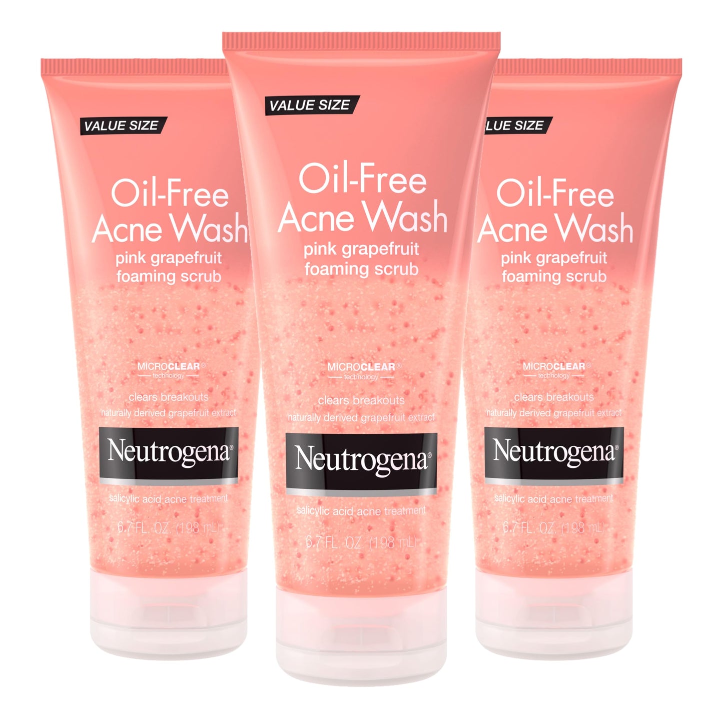 Neutrogena Oil Free Pink Grapefruit Acne Face Wash with Vitamin C, 2% Salicylic Acid Acne Treatment, Gentle Foaming Facial Scrub to Treat & Prevent Beauty & Personal Care Neutrogena