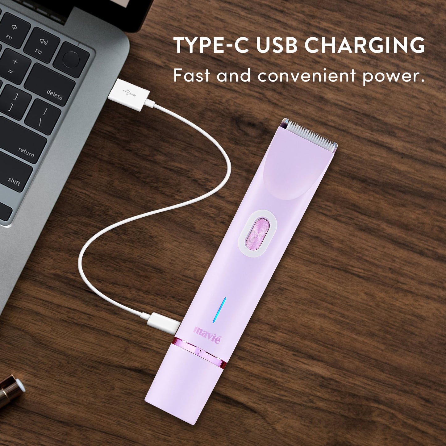 MAVIÉ Dual Head Bikini Trimmer for Women, Electric Razor for Face & Body, Painless Hair Removal Tool, Precision & Body Shaving Heads, Cordless Beauty and Personal Care MAVIÉ