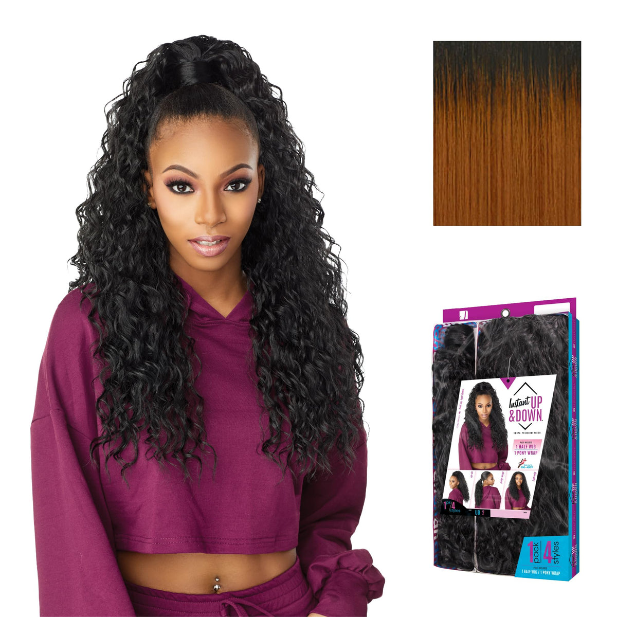 Sensationnel Instant Updown Halfwig Pony-Iud 2, T2/COPPER