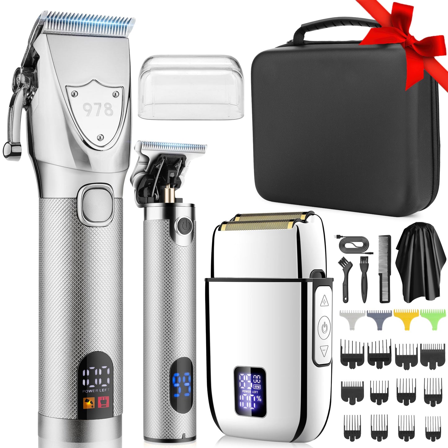 Lanumi Professional Hair Clippers Electric Razor Shavers Men 3 Piece Set Rechargeable Clippers and Trimmers Beard Trimmer Barber Kit with Travel Case Beauty and Personal Care Lanumi