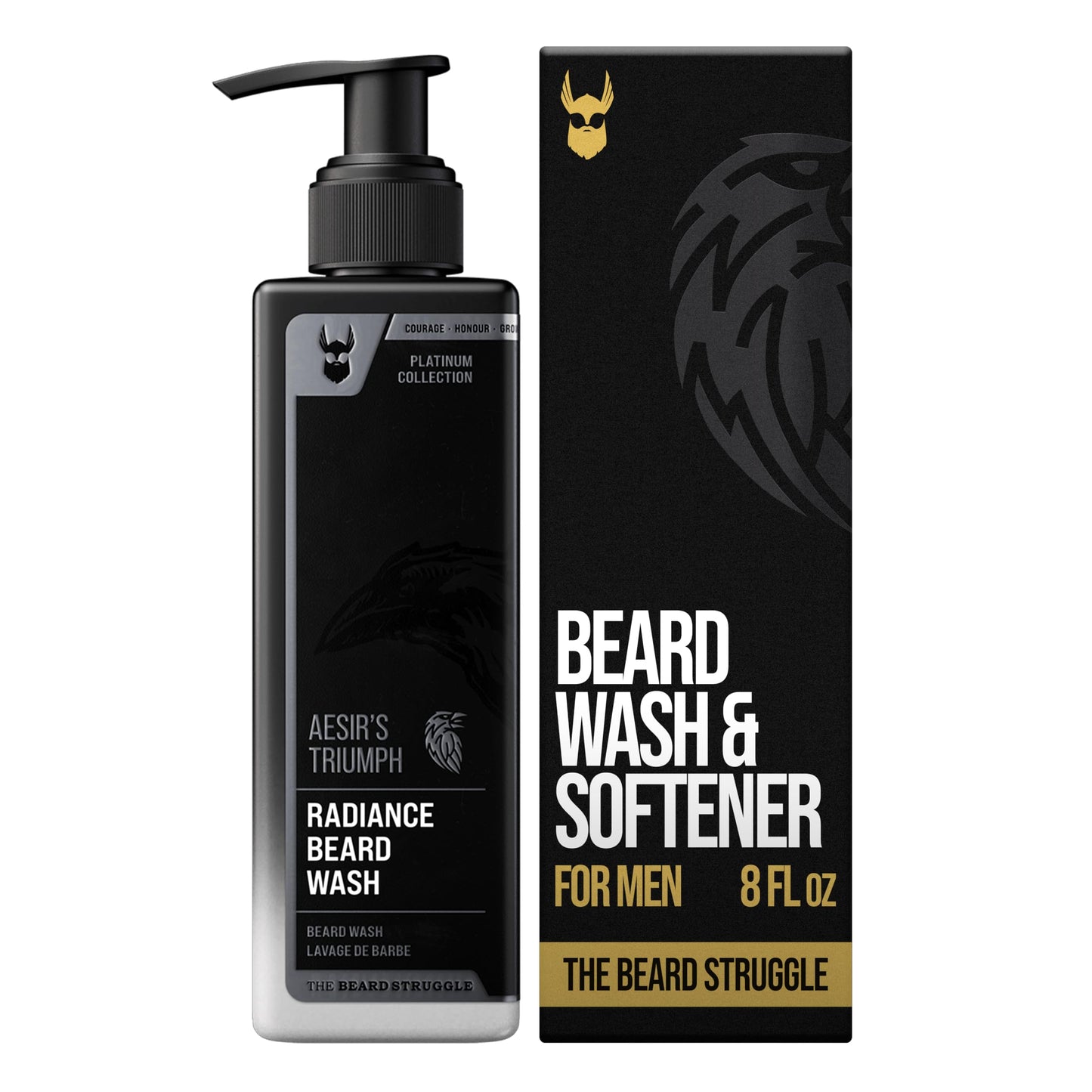 The Beard Struggle Radiance Beard Wash - Platinum Collection, Aesir’s Triumph - Cleanse, Nourish & Soften - Beard Cleanser for Men (8 fl oz) Beauty and Personal Care The Beard Struggle