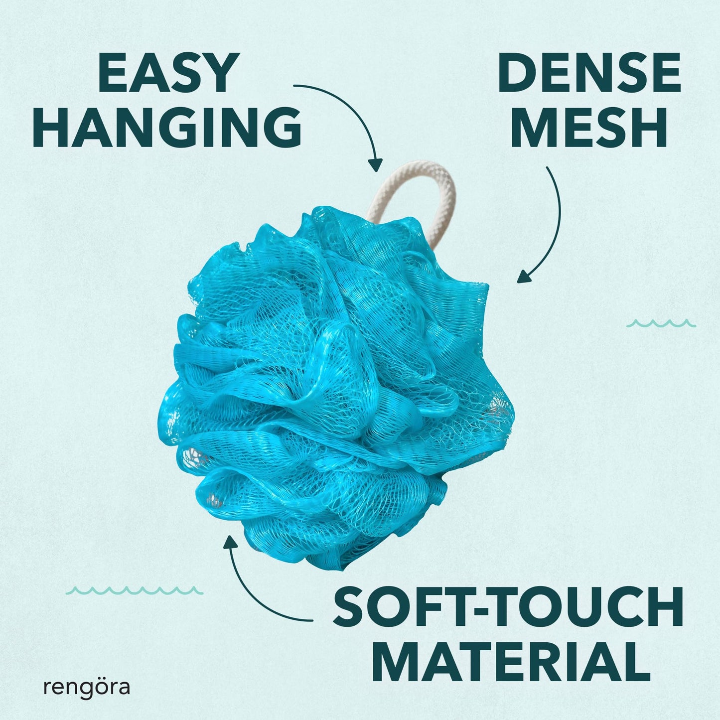 Blue Loofah Sponge for Men & Women - Set of 2 XL Loofah 90g Blue Mesh Sponge Poufs, Shower Loofah, Bath Sponges for Shower, Body Loofah Lufa, Ideal Beauty and Personal Care rengöra