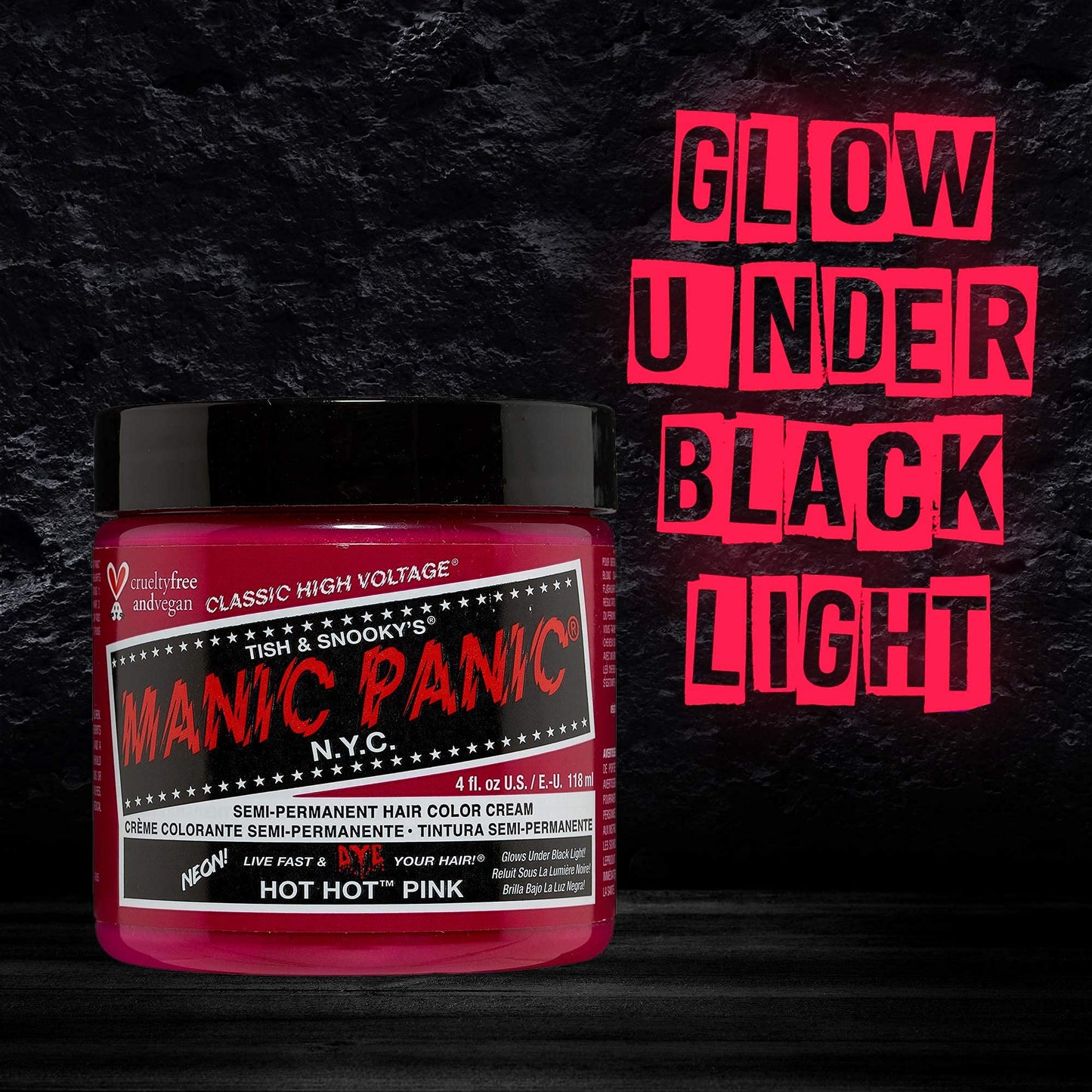 MANIC PANIC Classic Hot Hot Pink Semi Permanent Hair Color - Neon Pink Hair Dye for Women & Men That Lasts 4-6 Weeks - Vegan, Ammonia & Cruelty-Free Beauty & Personal Care MANIC PANIC