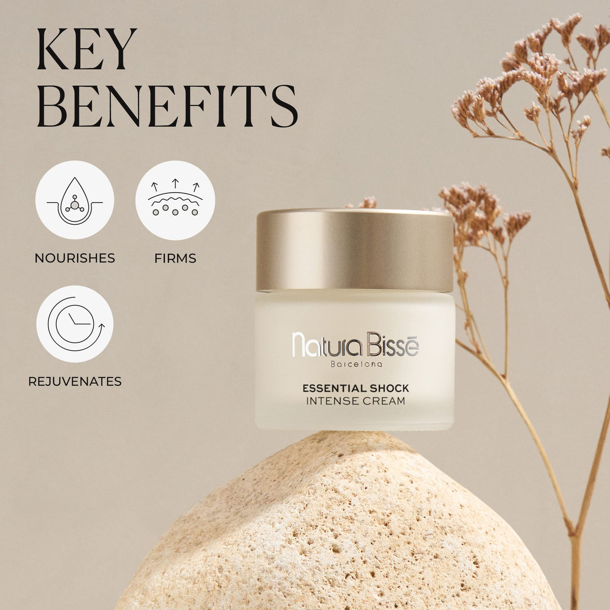 Natura Bissé Essential Shock Intense Cream, Rich Firming Face Cream, Nourishes, Firms & Rejuvenates, For Dry & Normal Skin, 2.5 Oz Beauty & Personal Care Natura Bissé
