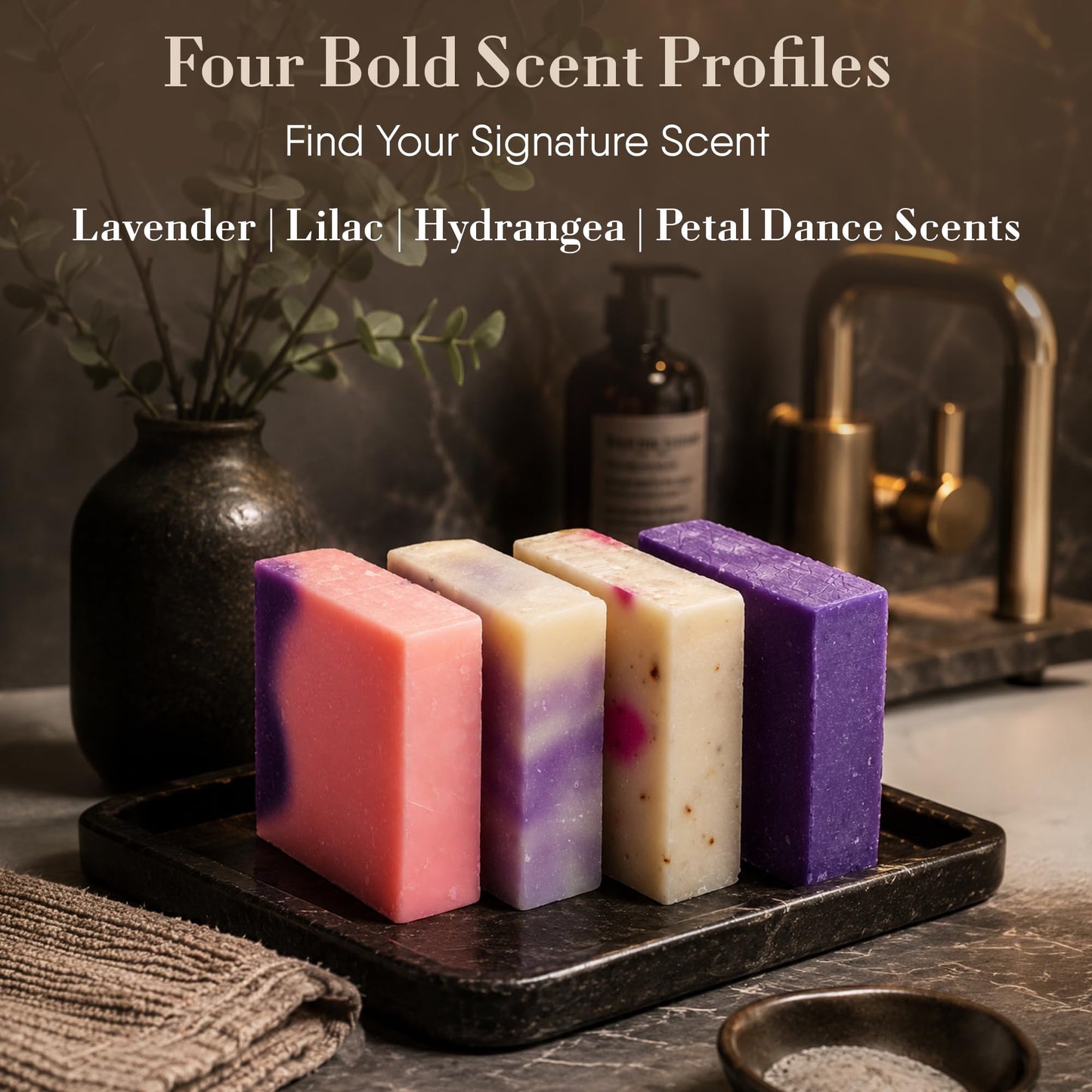 360 Feel - Floral Bar Soap Set - Made in the USA - Castile Handmade All Natural Cold Processed - Infused with Lavender, Lilac , Hydrangea & Petal Beauty & Personal Care 360Feel